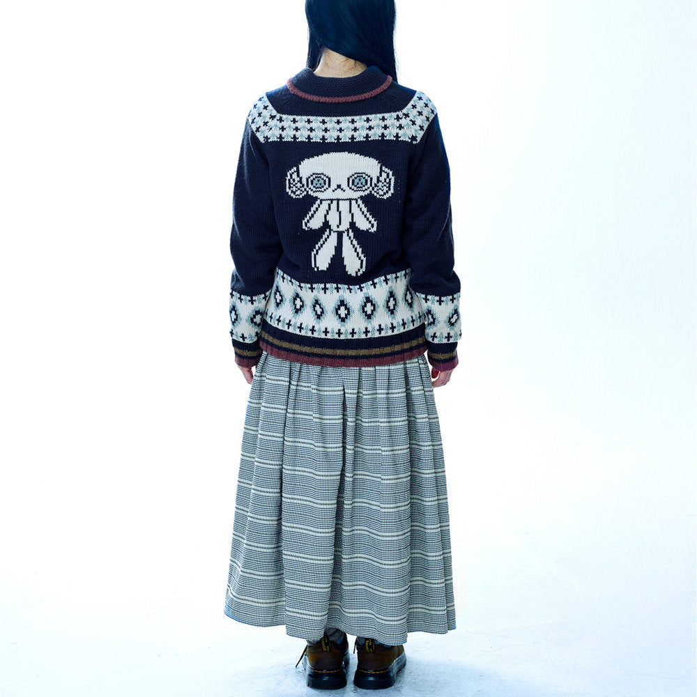 MOSSY COWCHAN KNIT JACKET / NAVY / ジップカウチンニットジャケット