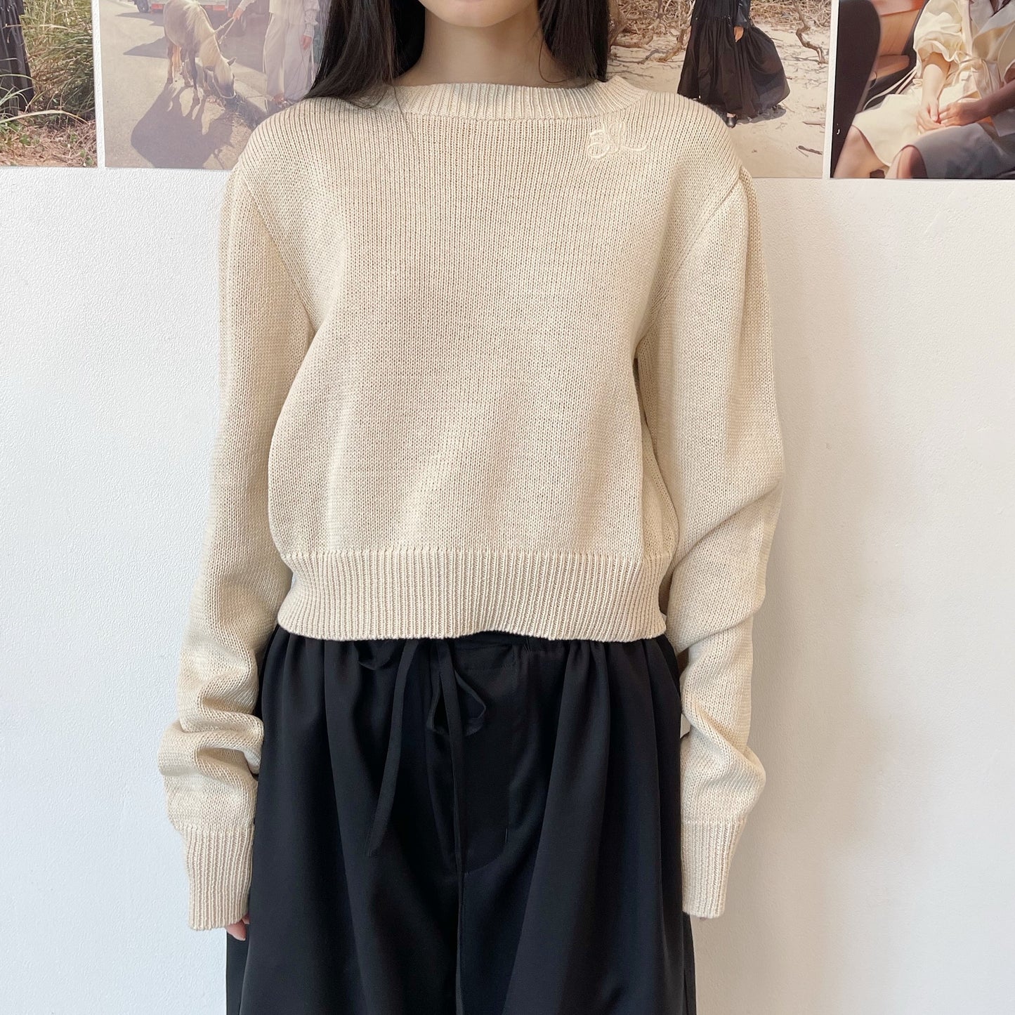 Sherpa airy knit sweater / ECRU / クリームニットセーター