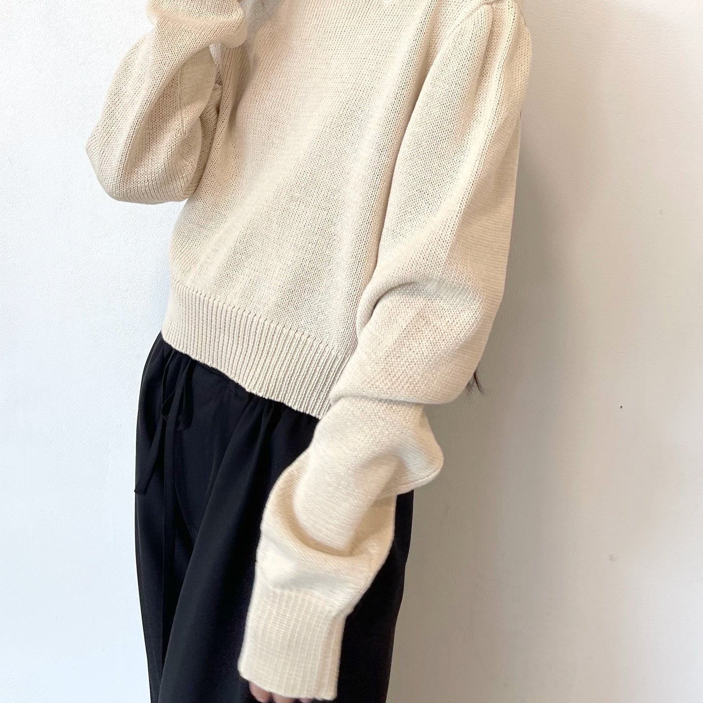 Sherpa airy knit sweater / ECRU / クリームニットセーター