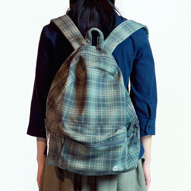 CHUNKY SWEAT CHECK BACKPACK / KHAKI / チェックスウェットバックパック