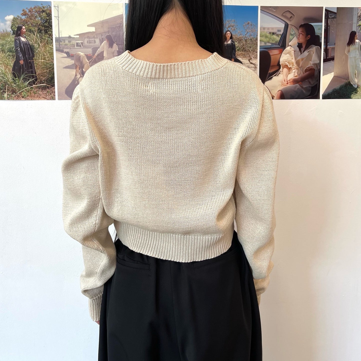 Sherpa airy knit sweater / ECRU / クリームニットセーター