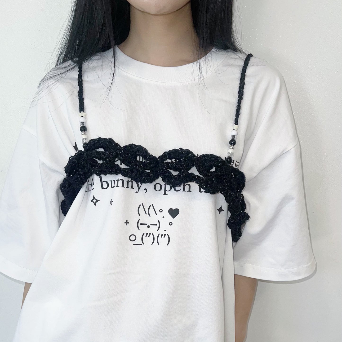 Ribbon×10 camisole / Black / リボンニットキャミソール