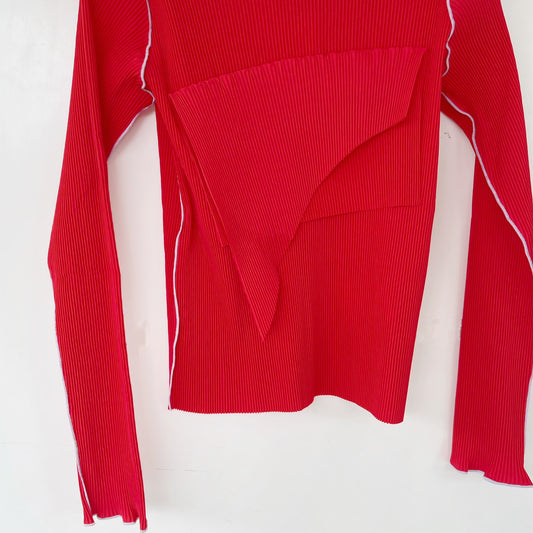 TODO WAVE LONG SLEEVE TOP / RED / ウェーブロングスリーブトップ