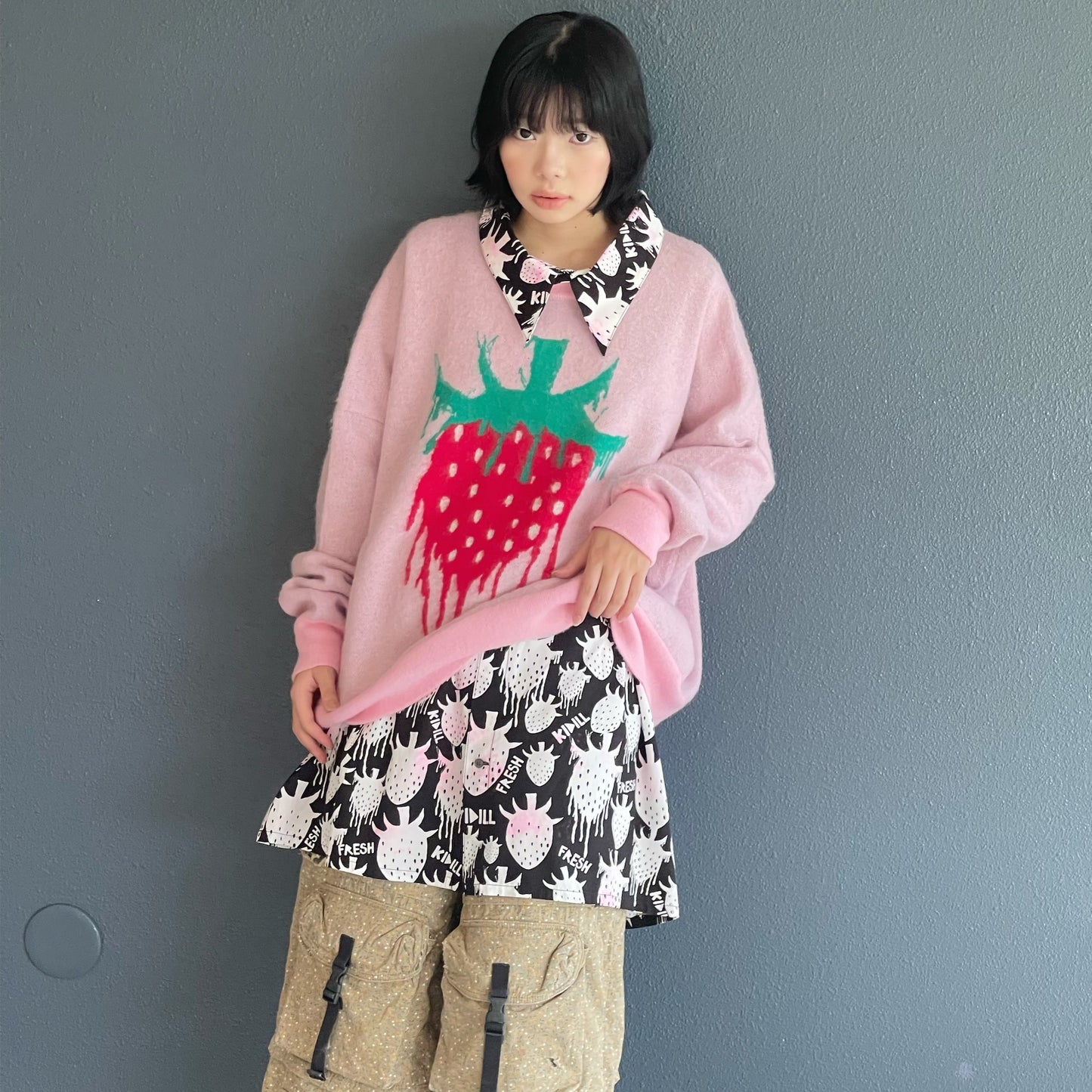 FRESH JACQUARD KNIT PULLOVER / PINK / ジャガードニットプルオーバー【Brett Westfallコラボレーション】