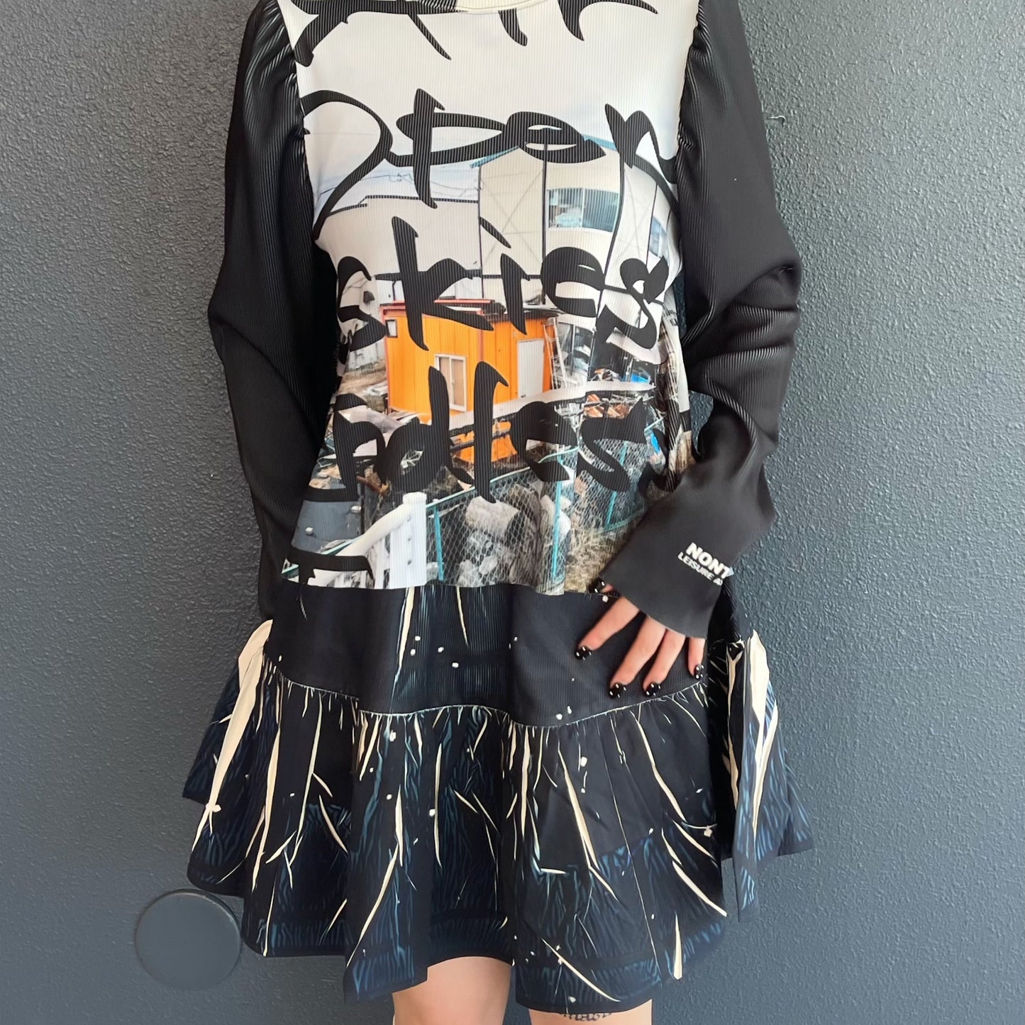 DIRECT PRINT RIB GATHER MINI SKIRT / STARRY SKY / ダイレクトプリントリブギャザーミニスカート