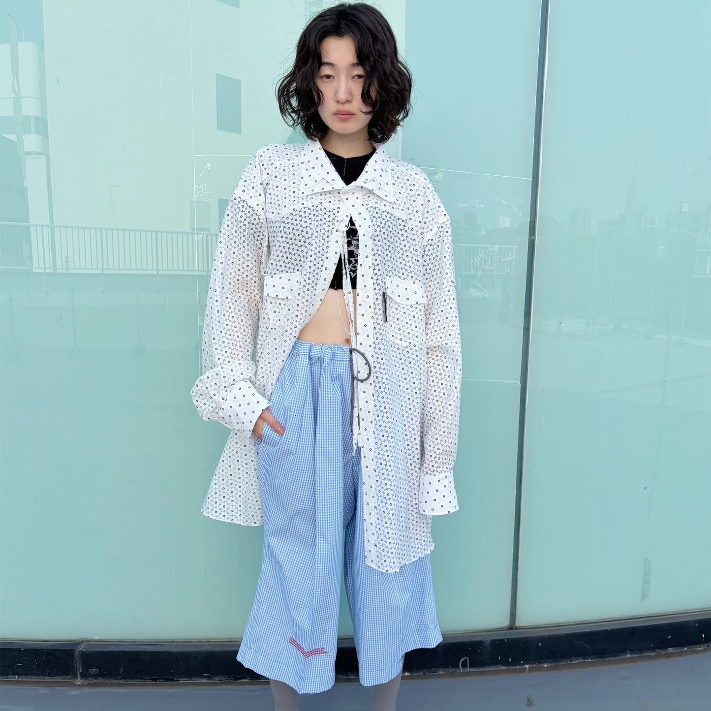 PRAIRIE OVERSIZED WESTERN SHIRT / WHITE / 花柄ウエスタンシャツ