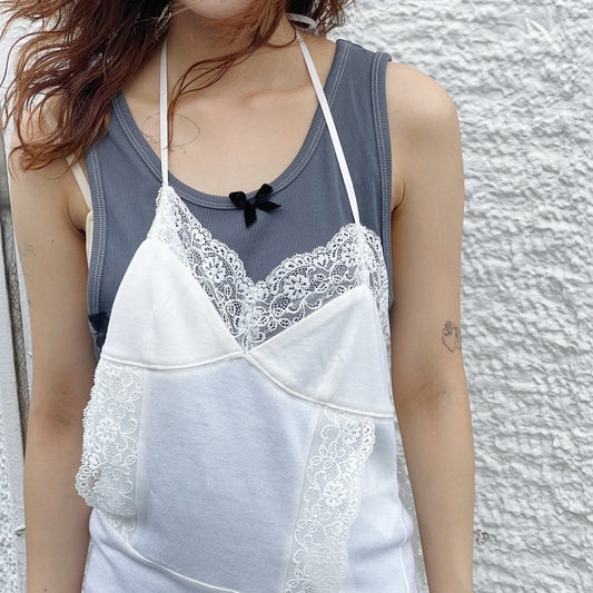 Lace Camisole Dress / Off White / レースキャミソールドレス