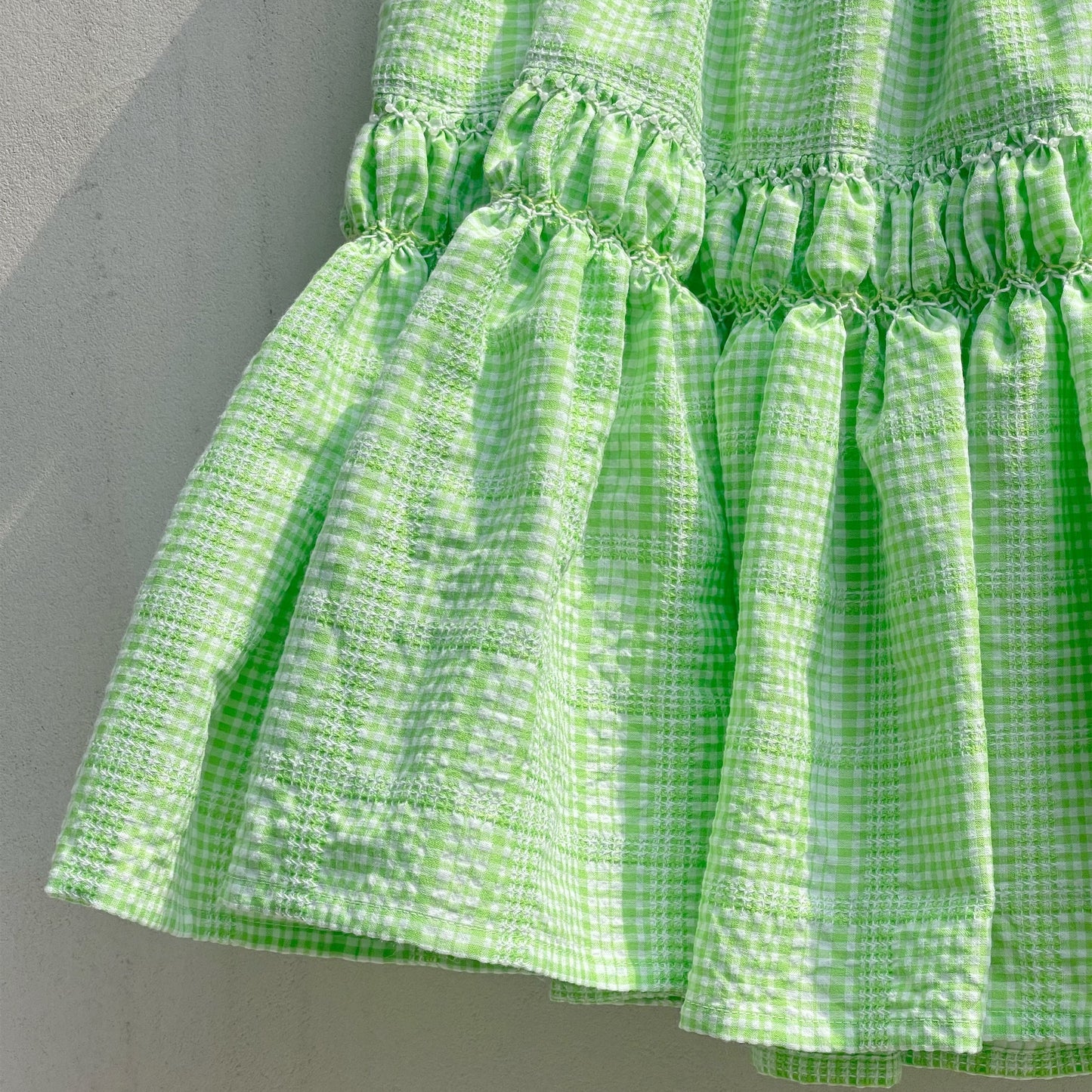 Embroidery skirt / Green / チェックスカート