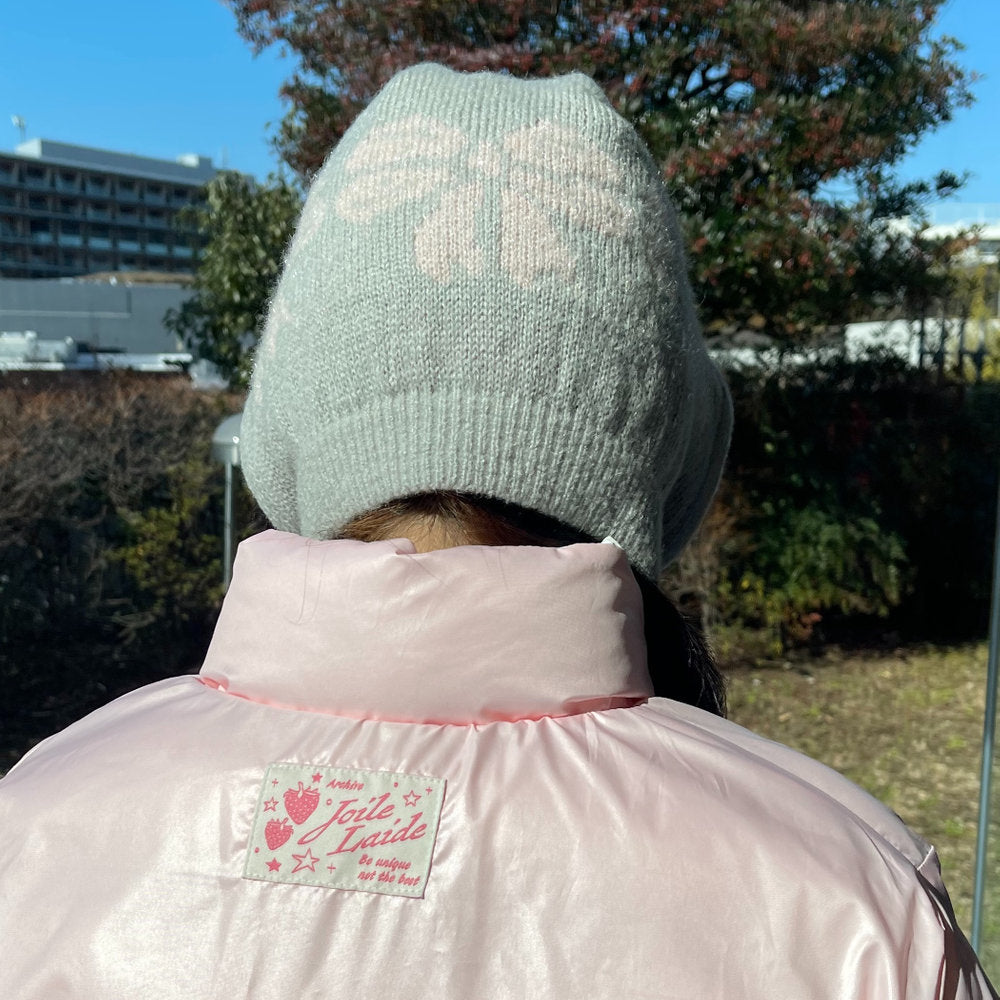 Ties balaclava / Gray & Pink / リボンバラクラバ