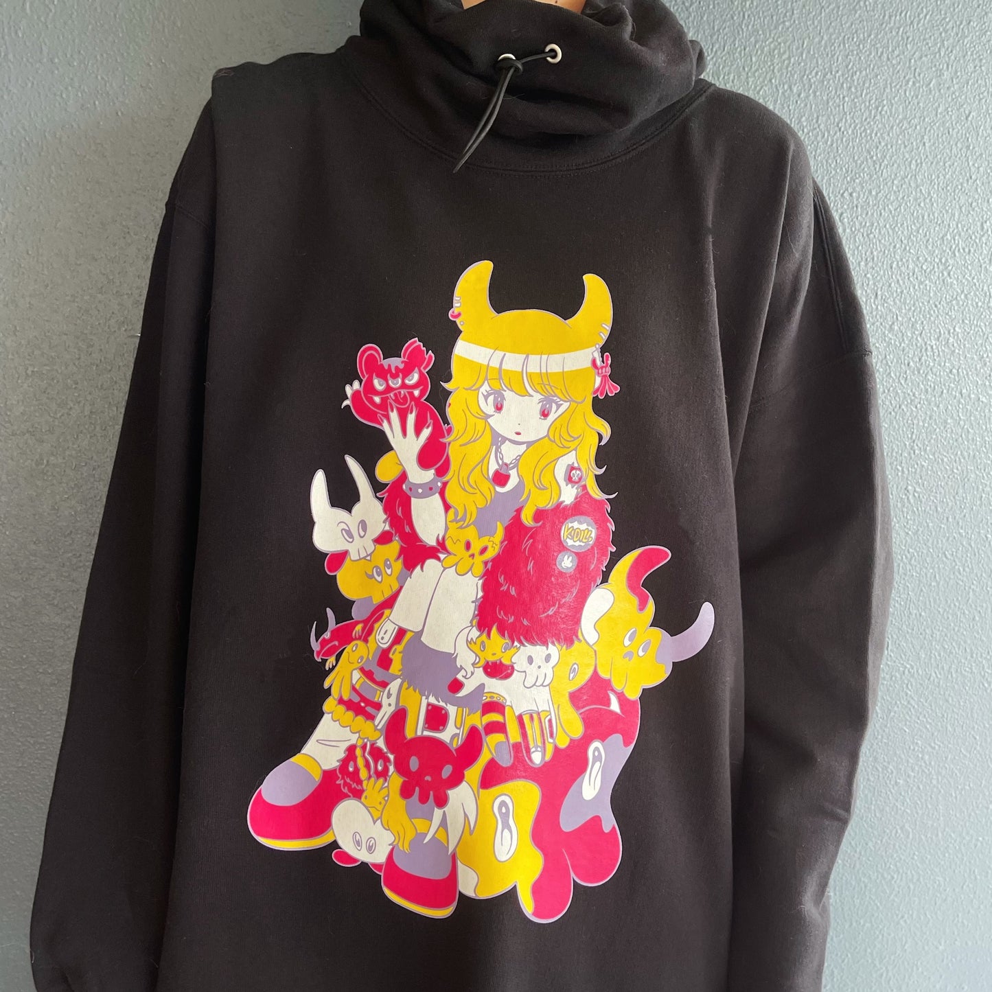 PUNK GIRL HI-NECK PULLOVER SWEAT / BLACK / ハイネックプルオーバー【田中かえコラボレーション】