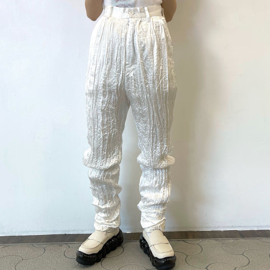 fulled pants / white / ウォッシュ加工パンツ