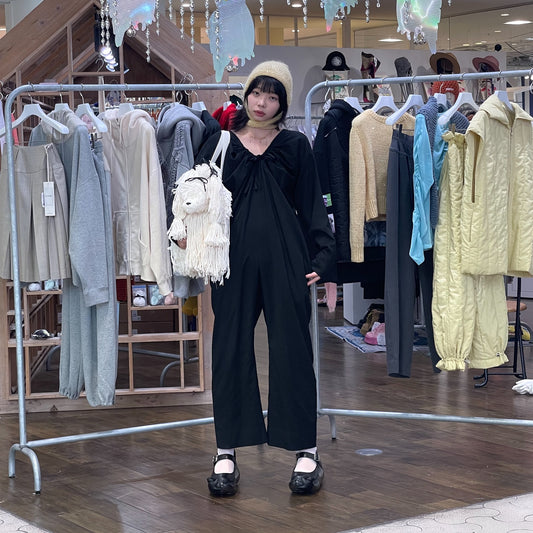 Peek jump suit / BLACK / ドレープジャンプスーツ