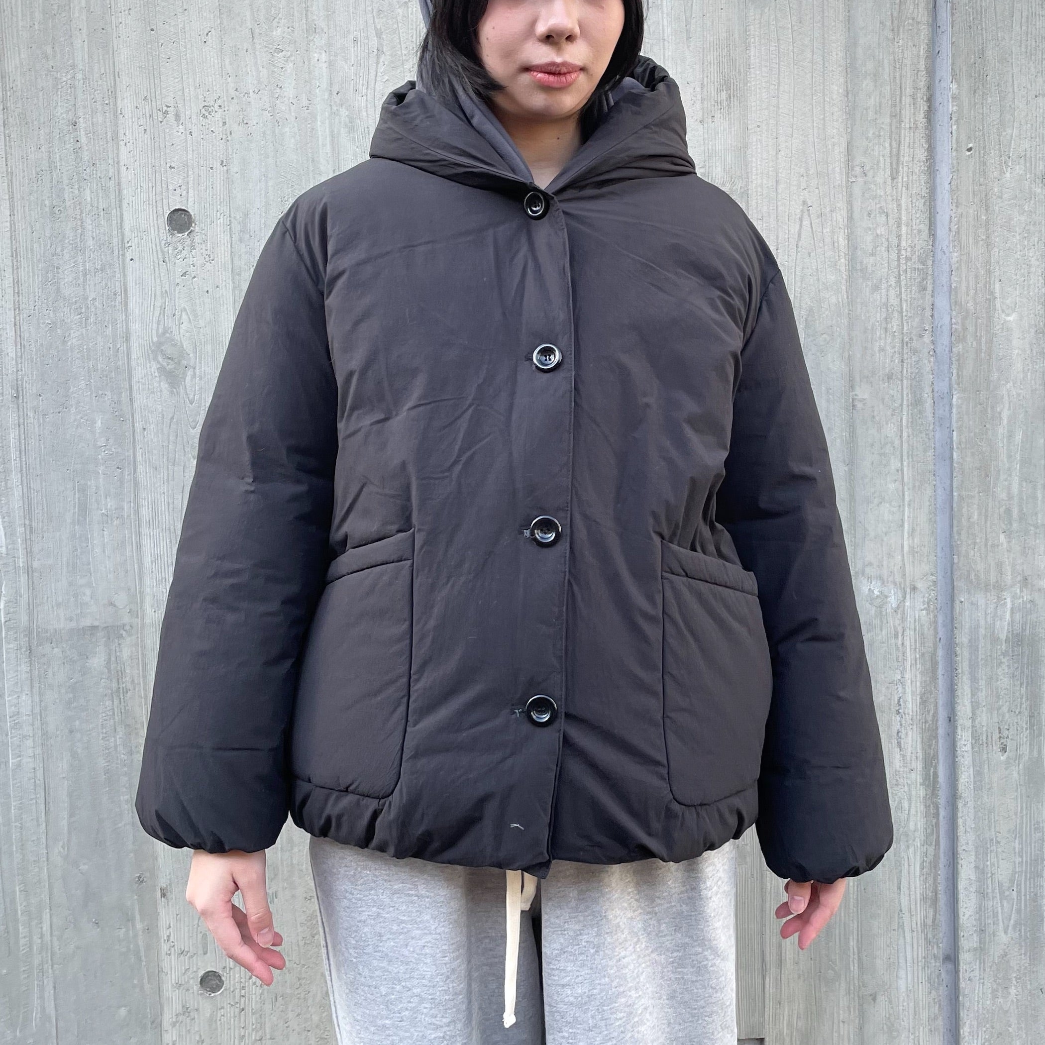Cotton Hooded Puffer Jacket / Black / パフジャケット | シープ
