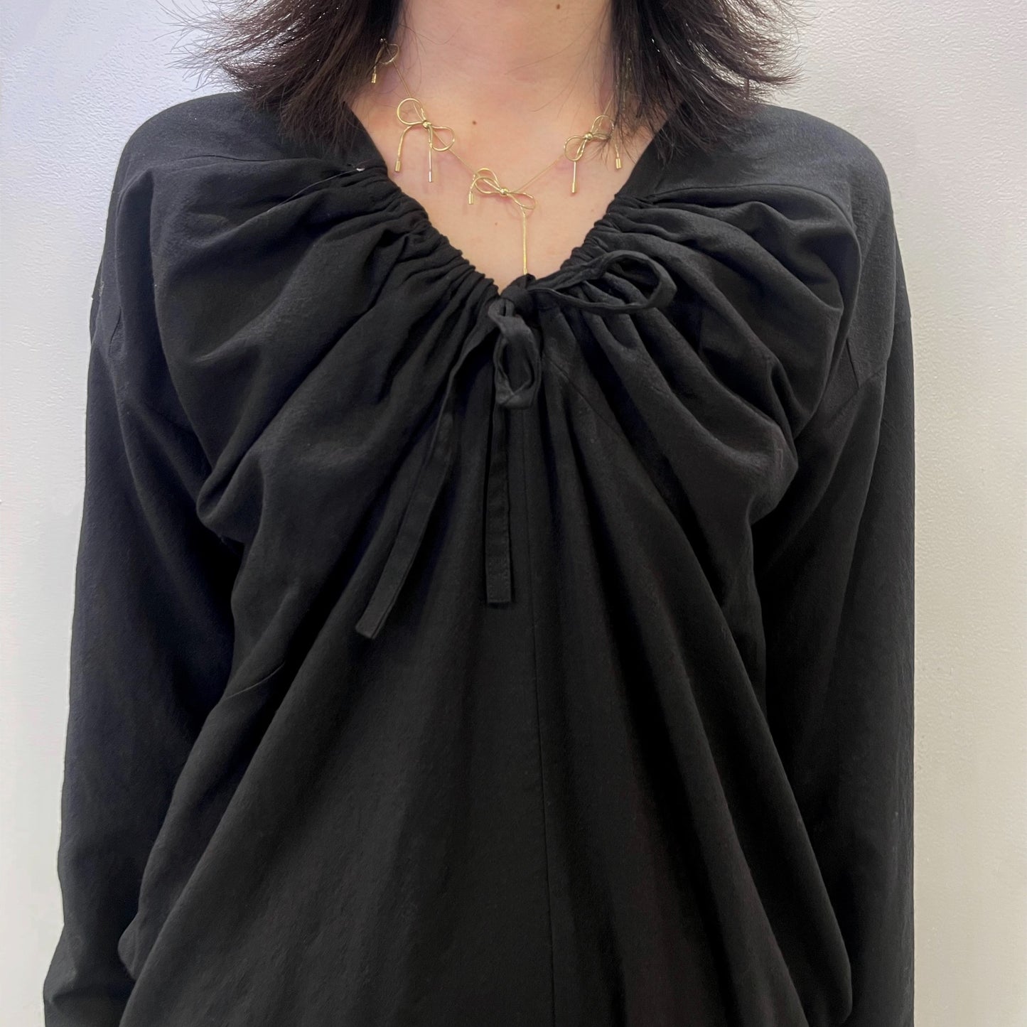 Peek jump suit / BLACK / ドレープジャンプスーツ