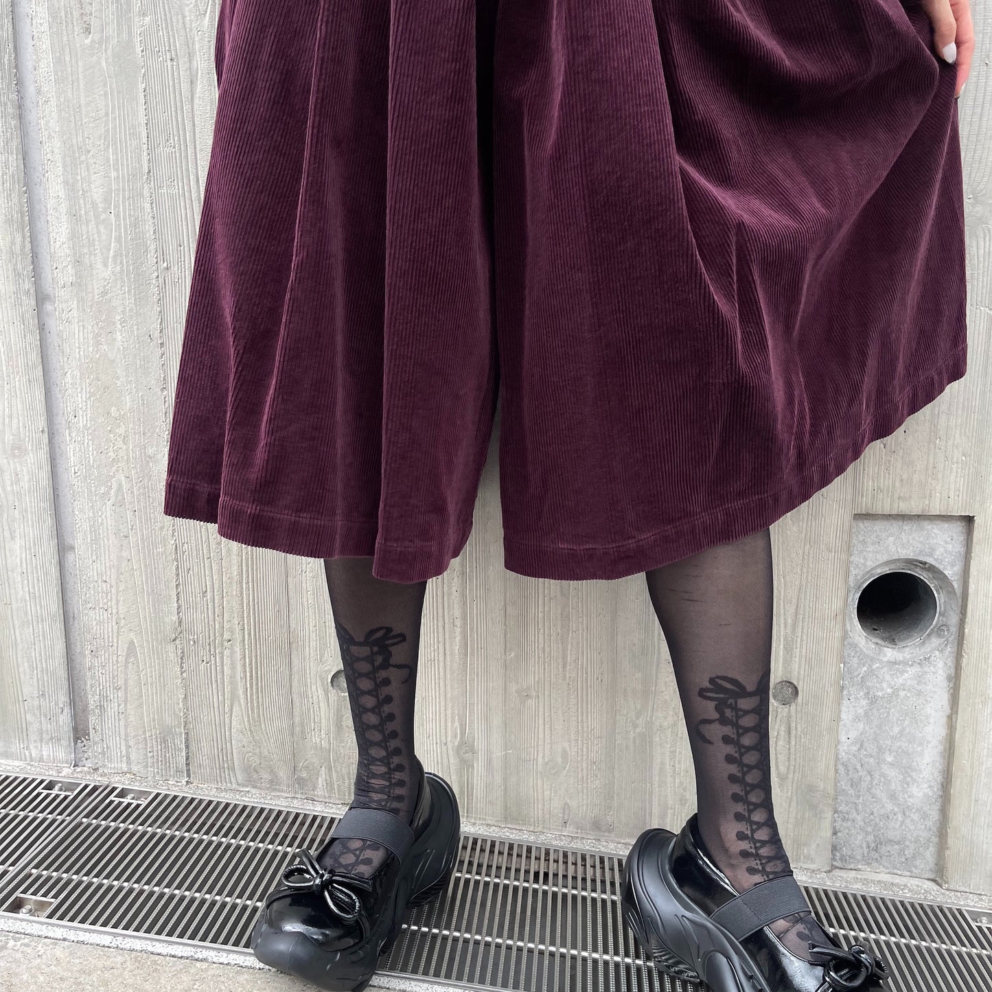 corduroy divided pants / burgundy / コーデュロイウォッシュ加工パンツ