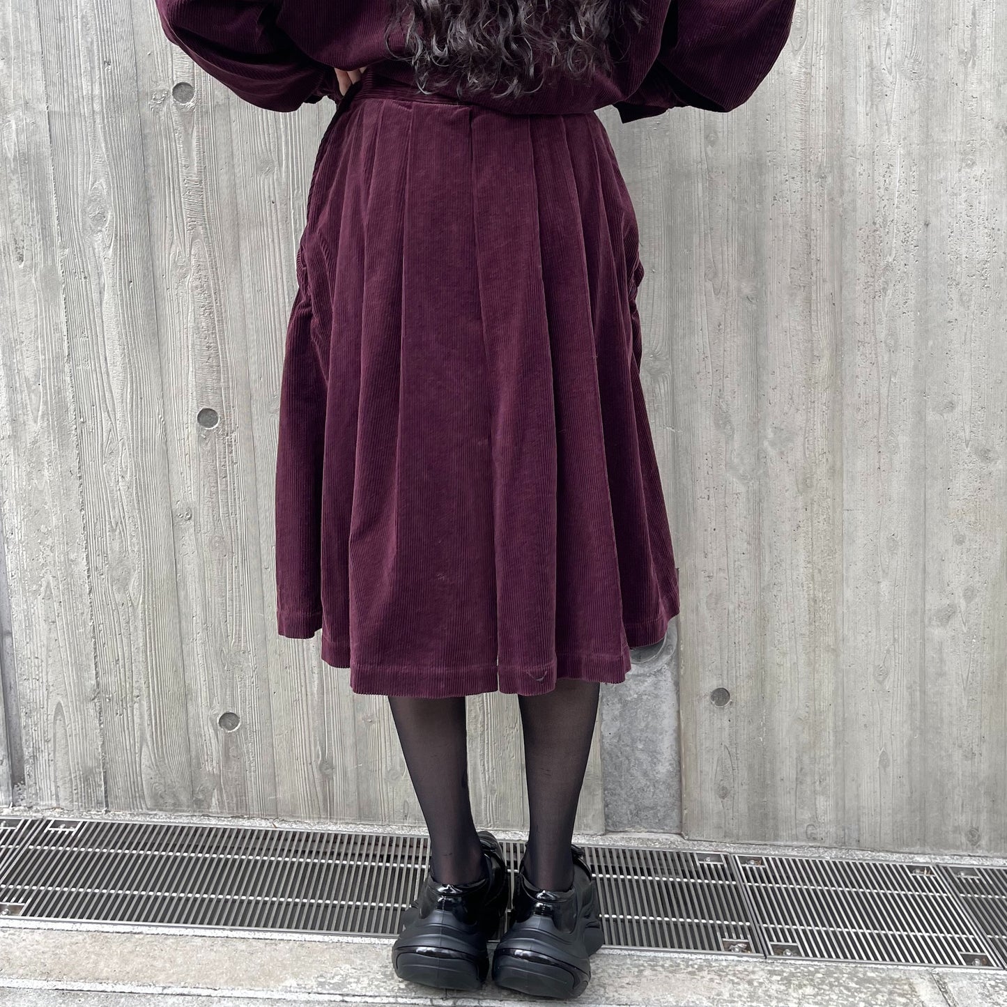 corduroy divided pants / burgundy / コーデュロイウォッシュ加工パンツ