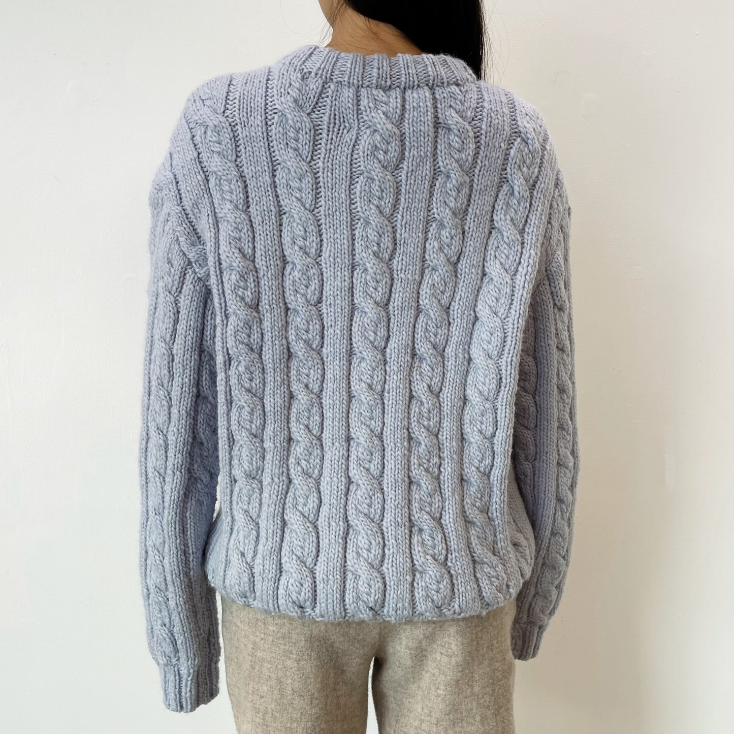owl cable pullover / blue / ふくろうケーブルプルオーバー