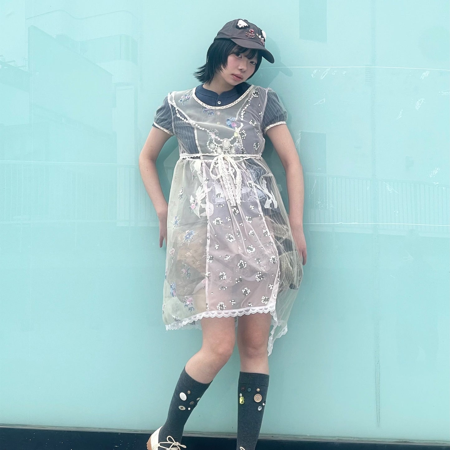 Asymmetry dress / Lace / アシンメトリードレス