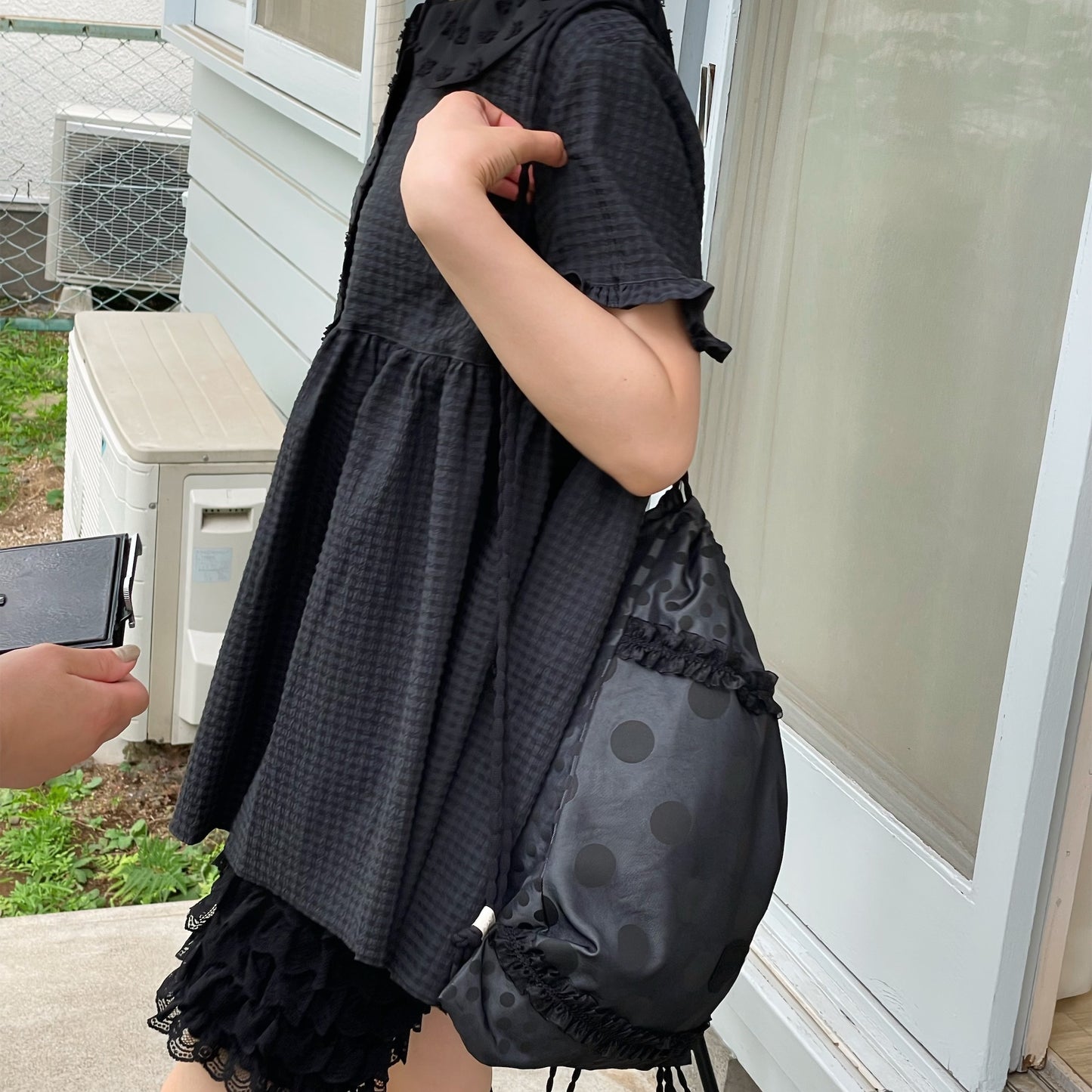 Textured Collar Top / Black / テクスチャーブラウス