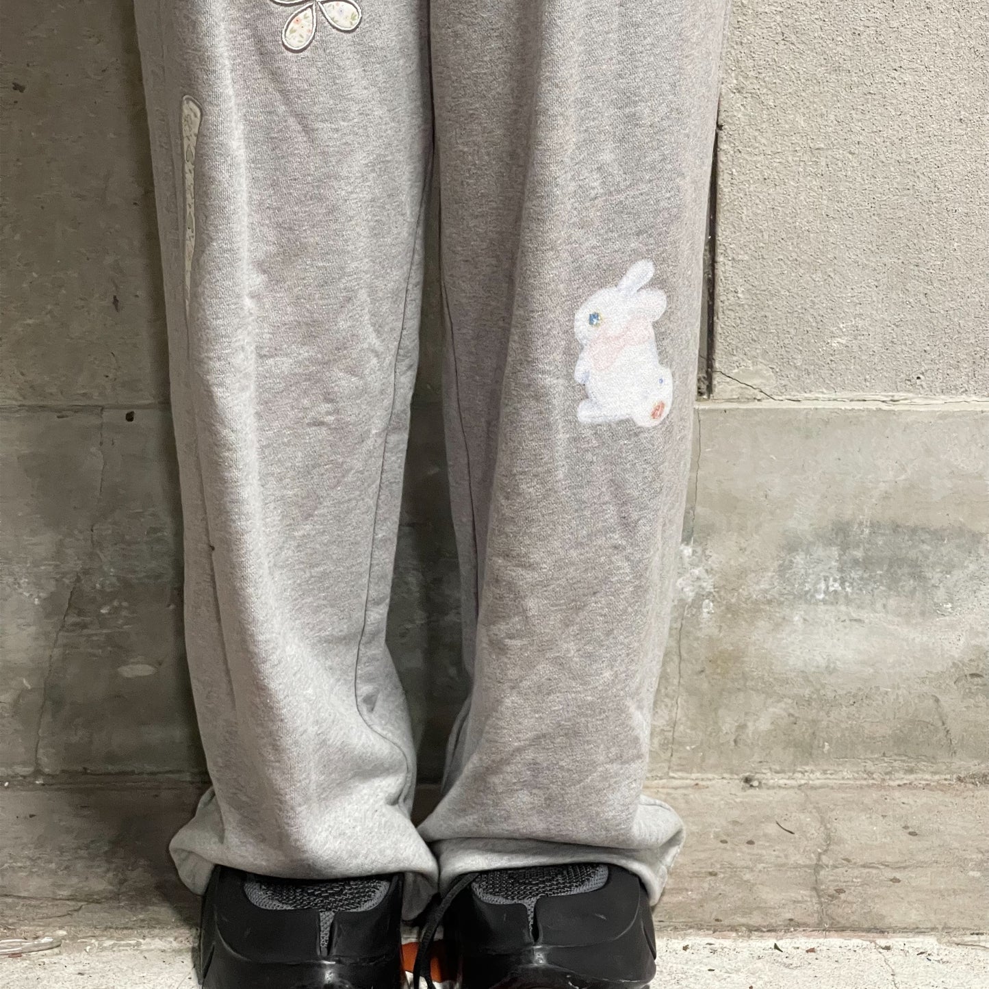 Lucy applique skirt pants / Gray / アップリケスカートパンツ