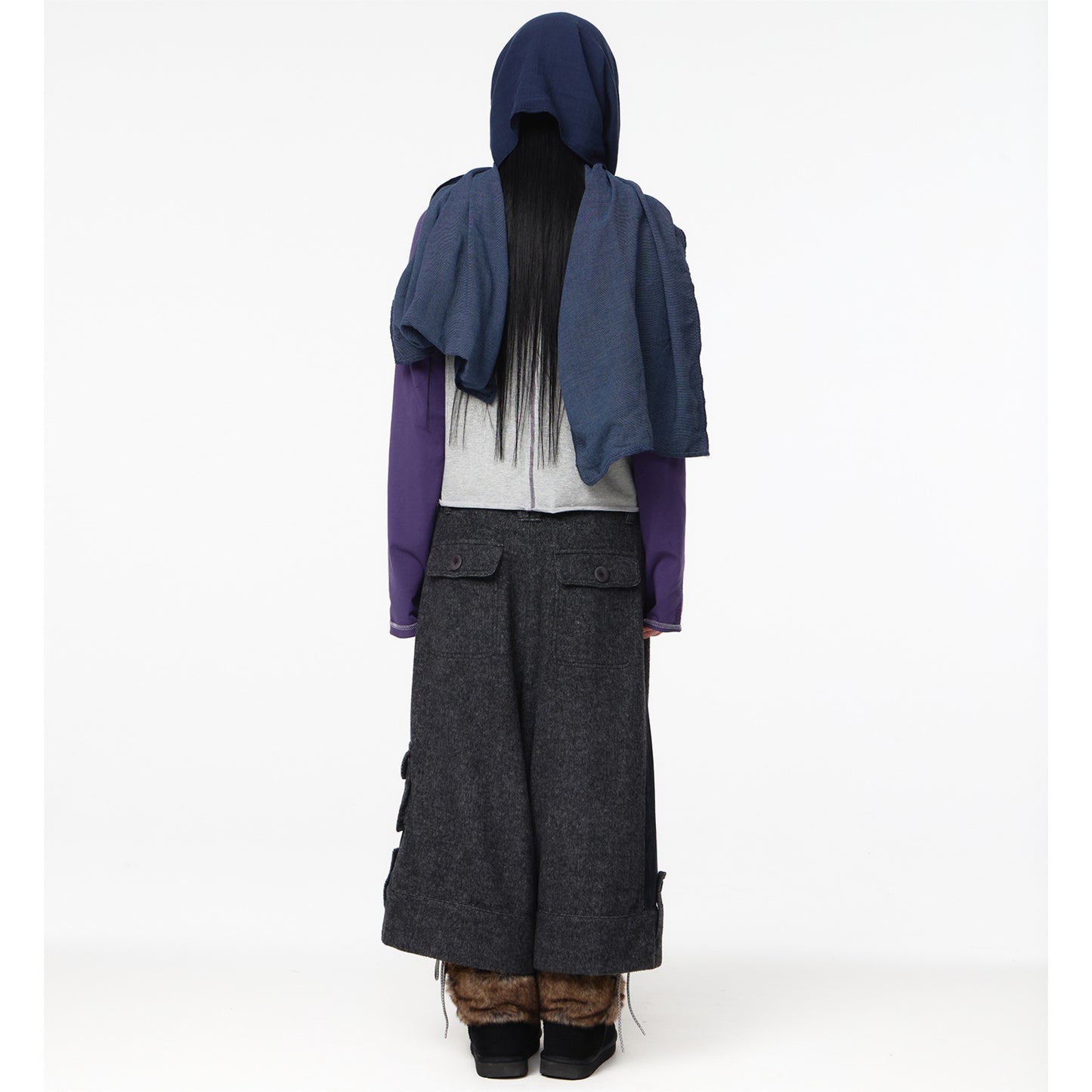 CUT-OFF RAGLAN LONG SLEEVE / PURPLE / カットオフラグランロングスリーブTシャツ
