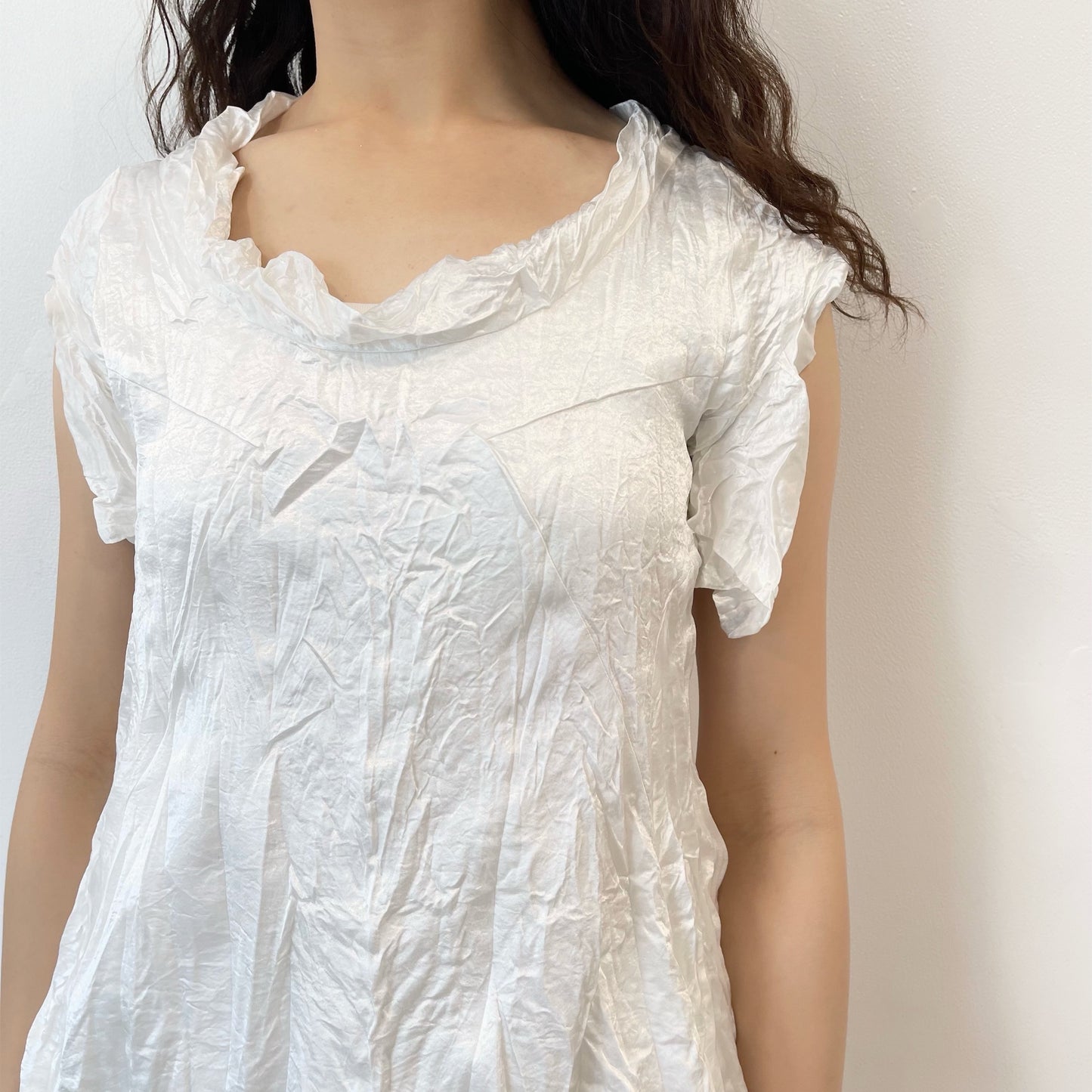 fulled blouse / white / ウォッシュ加工ブラウス