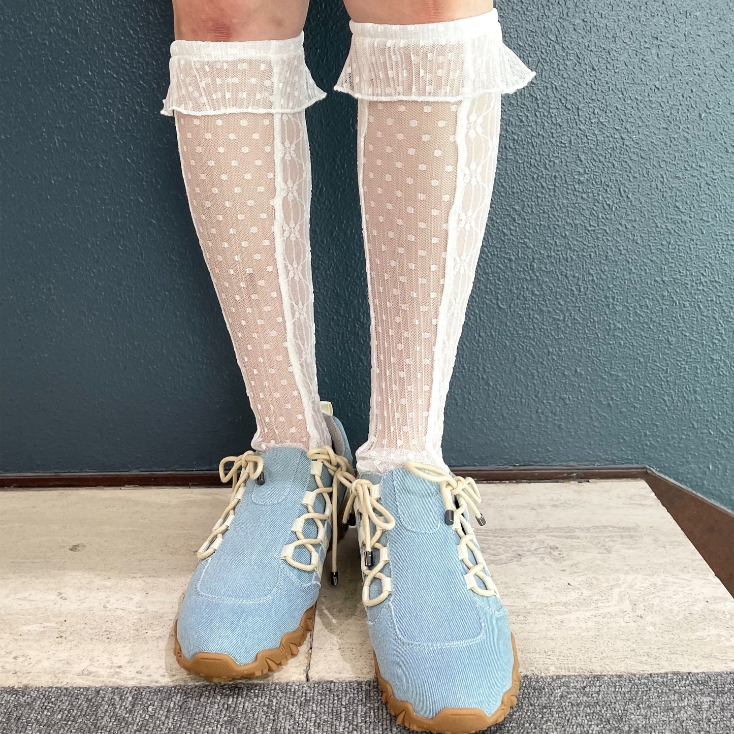 Textured Ruffled Socks / White / テクスチャーラッフルソックス