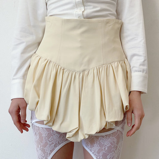tutu short skirt / off white / コルセットバルーンスカート