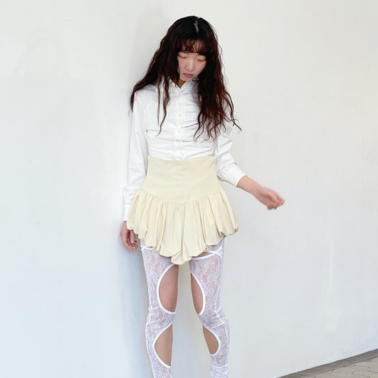tutu short skirt / off white / コルセットバルーンスカート