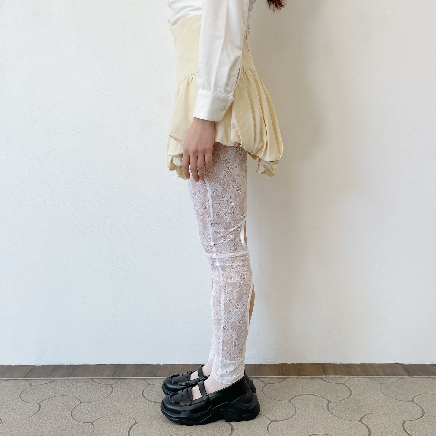 tutu short skirt / off white / コルセットバルーンスカート