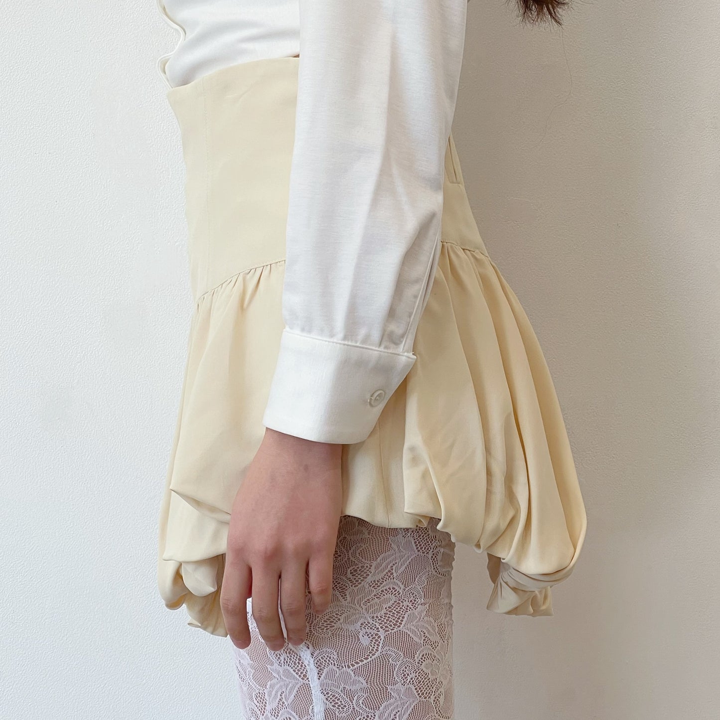 tutu short skirt / off white / コルセットバルーンスカート