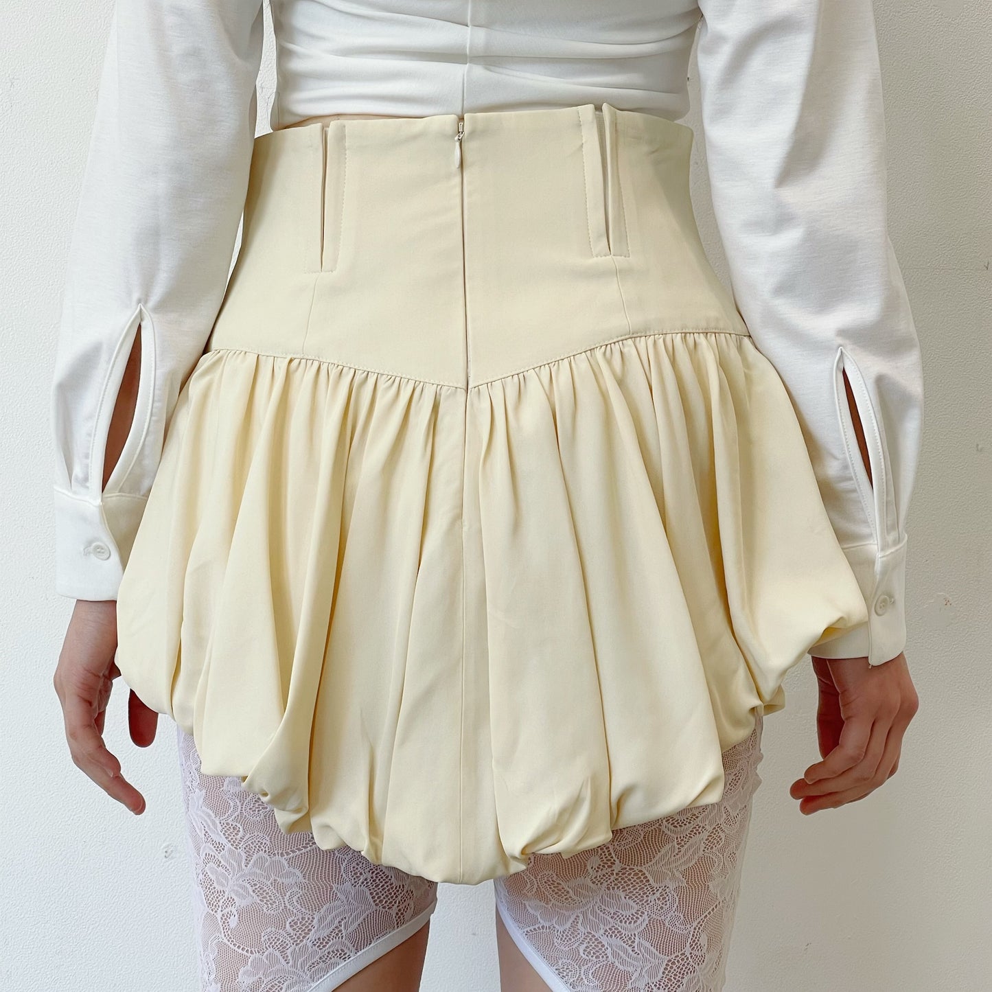 tutu short skirt / off white / コルセットバルーンスカート
