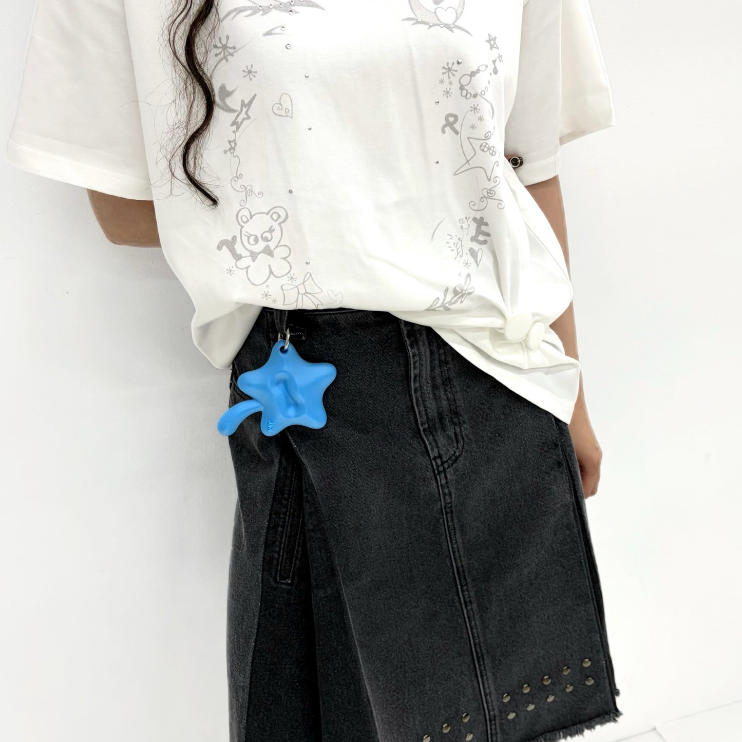 STAR Hand Mirror Keychain / BLUE / スターミラーキーチェーン