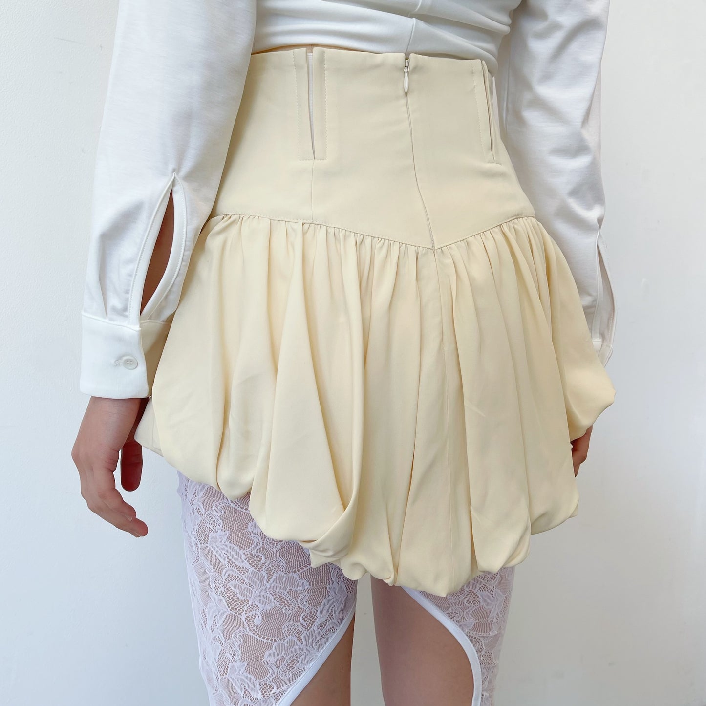 tutu short skirt / off white / コルセットバルーンスカート