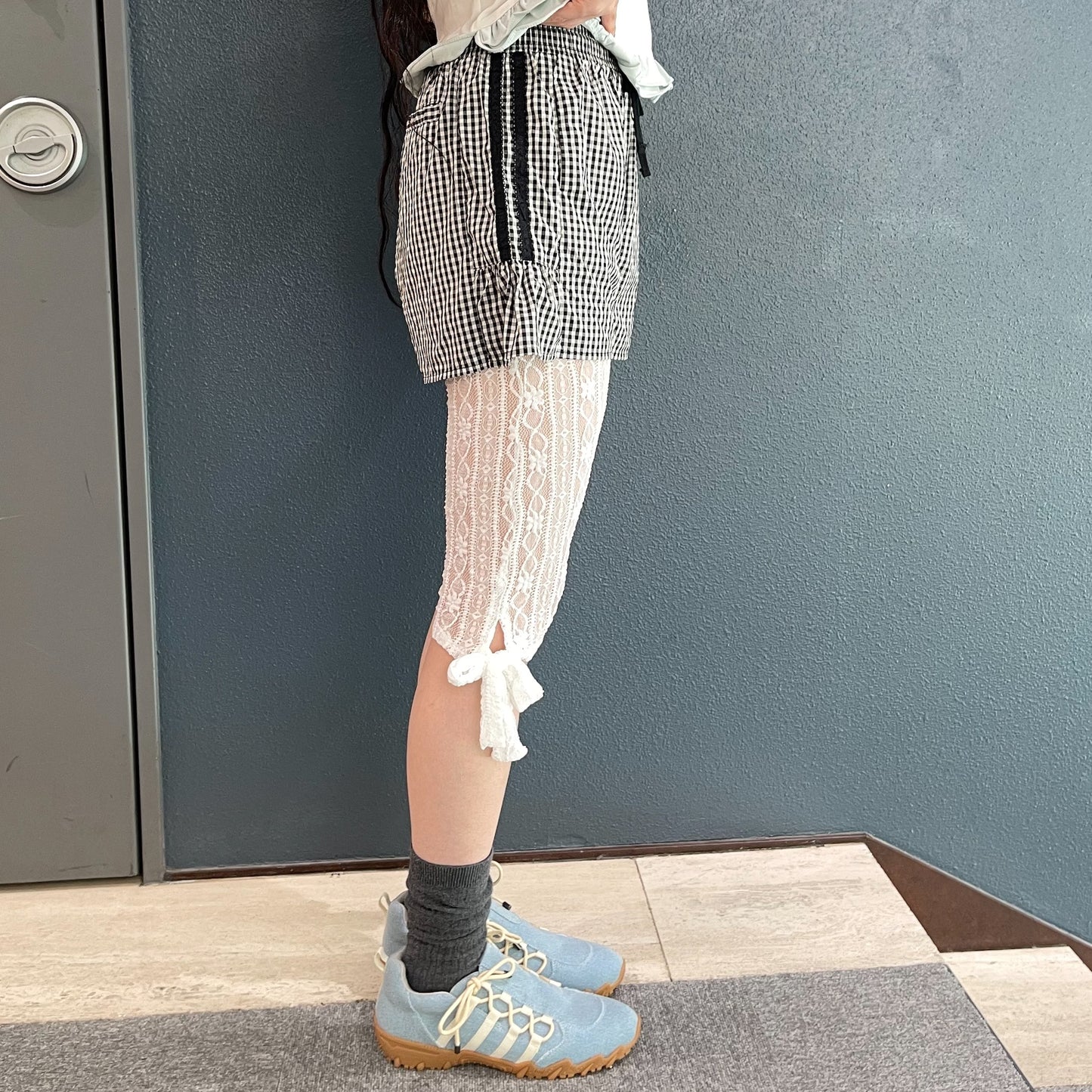 Side Lace Shorts / Black / サイドレースショーツ