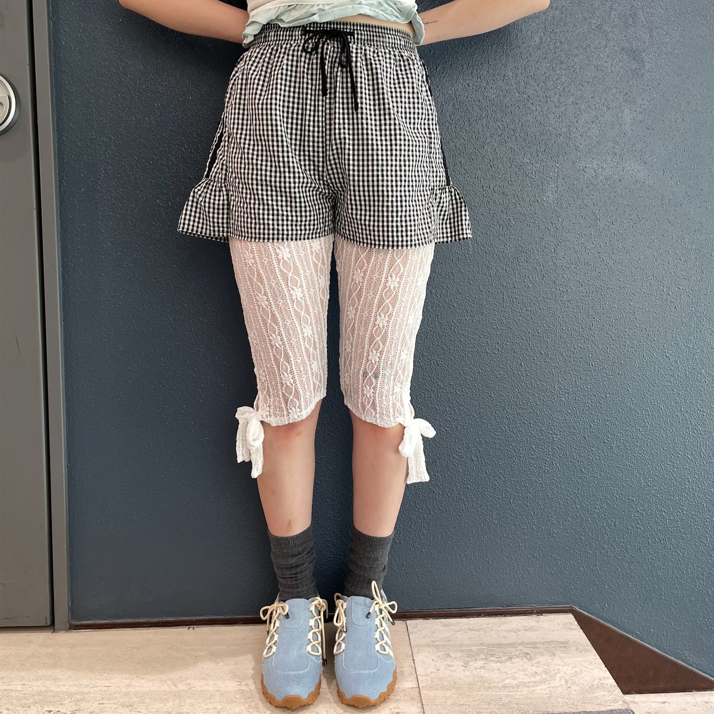 Side Lace Shorts / Black / サイドレースショーツ