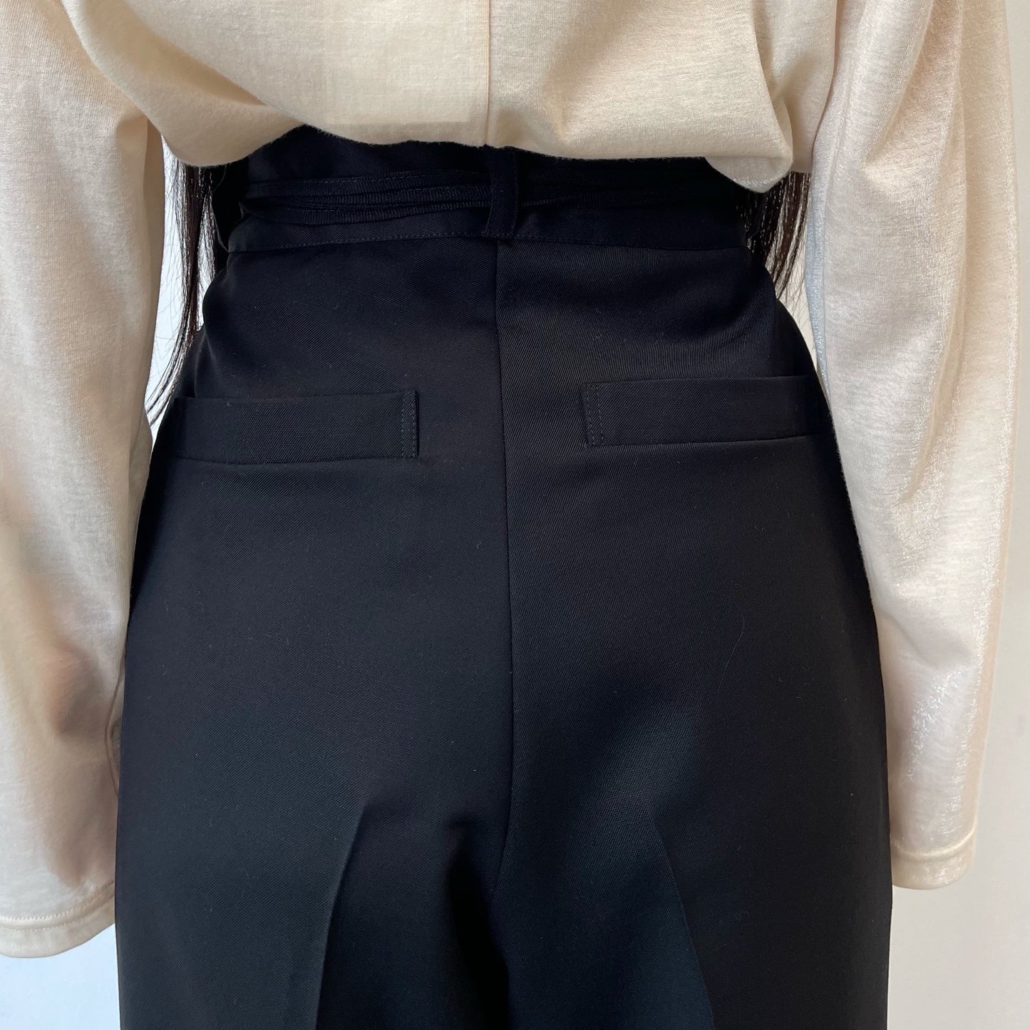 Sunlight pants / BLACK / ストレートタックパンツ