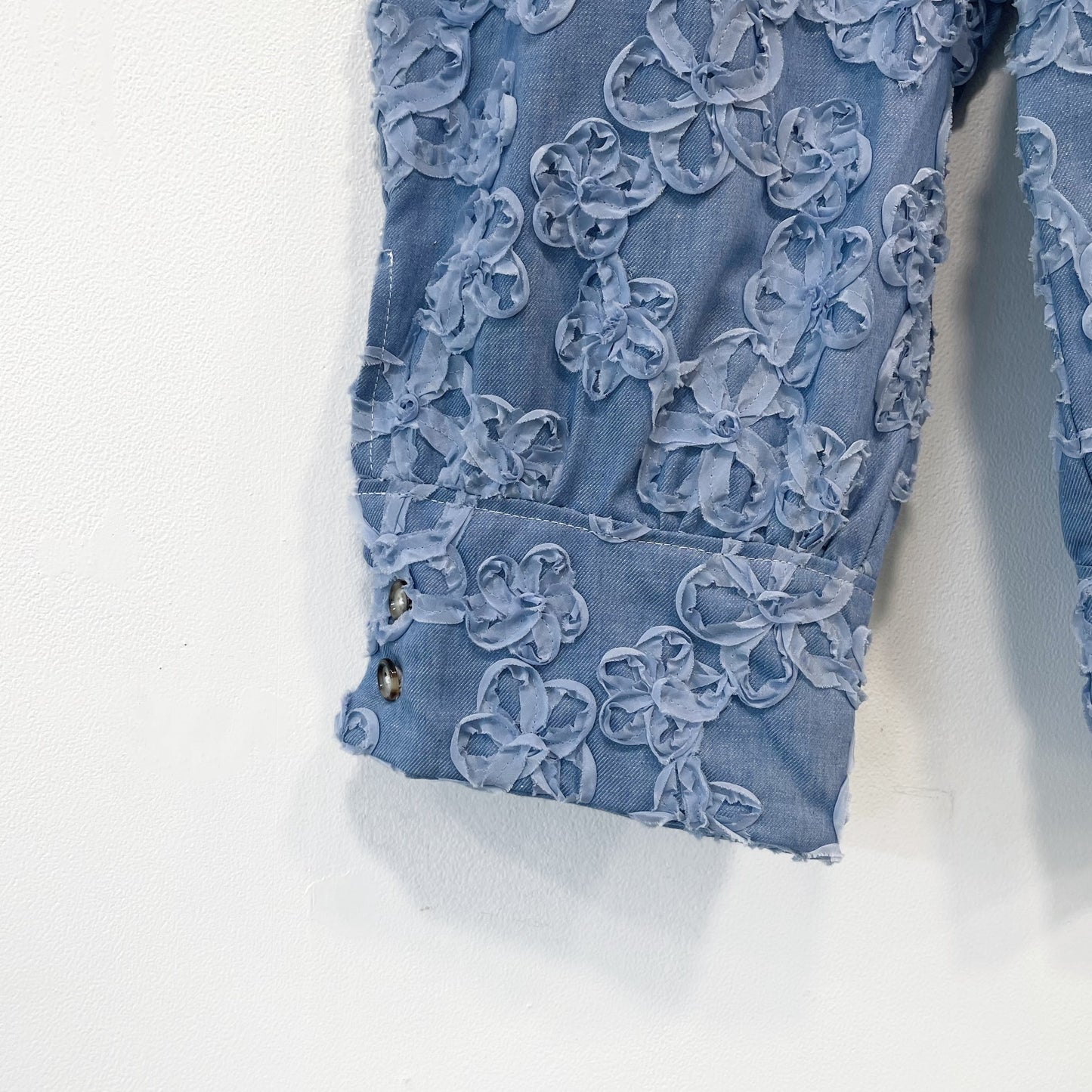 Flower denim trousers / Blue / レースフラワーデニムパンツ