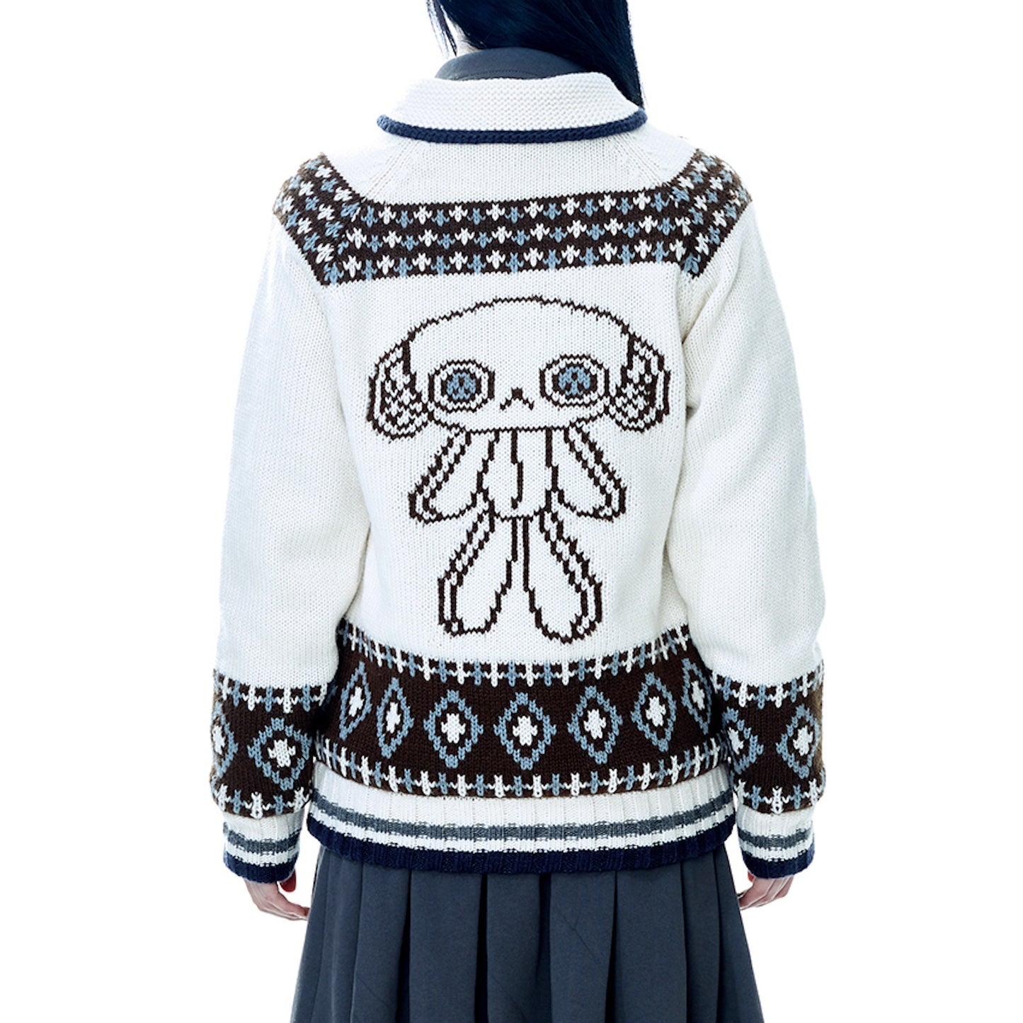 MOSSY COWCHAN KNIT JACKET / IVORY / ジップカウチンニットジャケット
