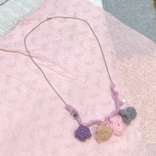 knit necklace / Pink / ニットネックレス