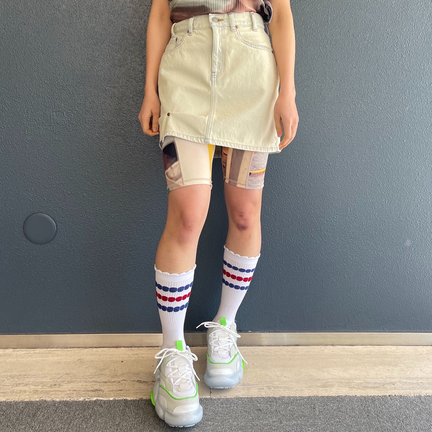 LOOSE ROLLED-UP SKIRT / BEIGE / ルーズロールアップスカート