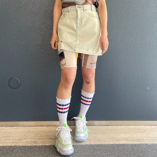 LOOSE ROLLED-UP SKIRT / BEIGE / ルーズロールアップスカート