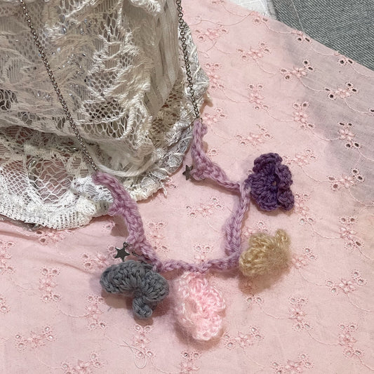 knit necklace / Pink / ニットネックレス