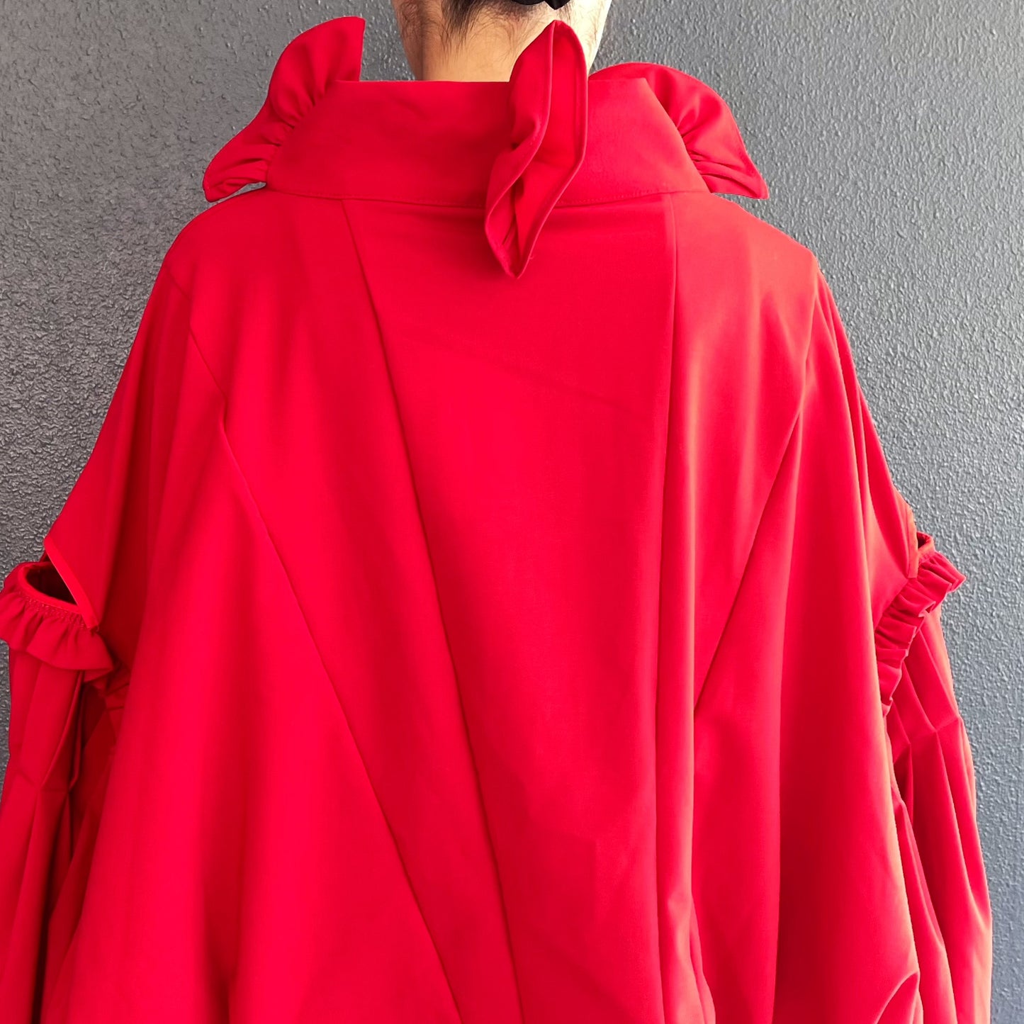 RUFFLED BLOUSE / RED / リボンラッフルブラウス