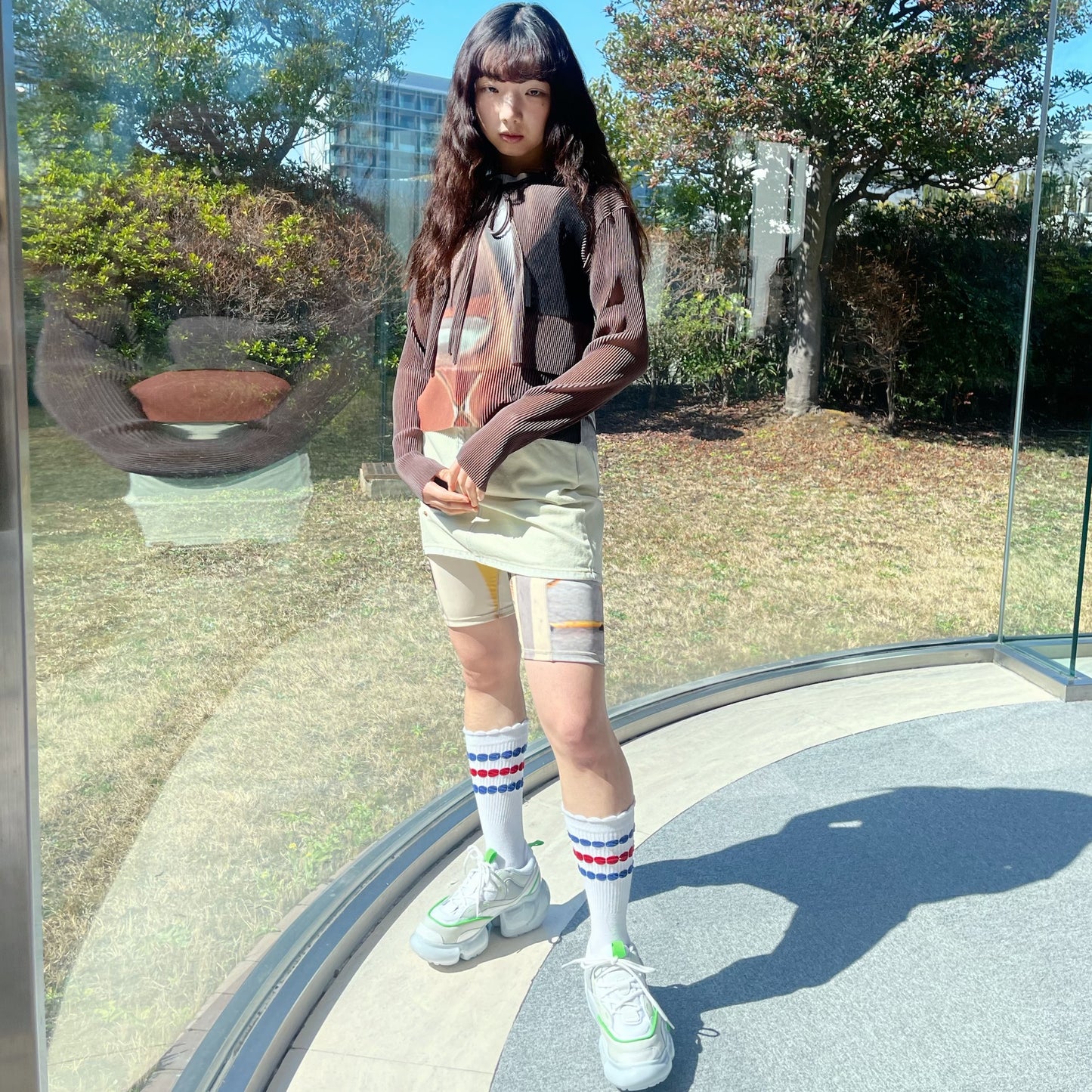 LOOSE ROLLED-UP SKIRT / BEIGE / ルーズロールアップスカート