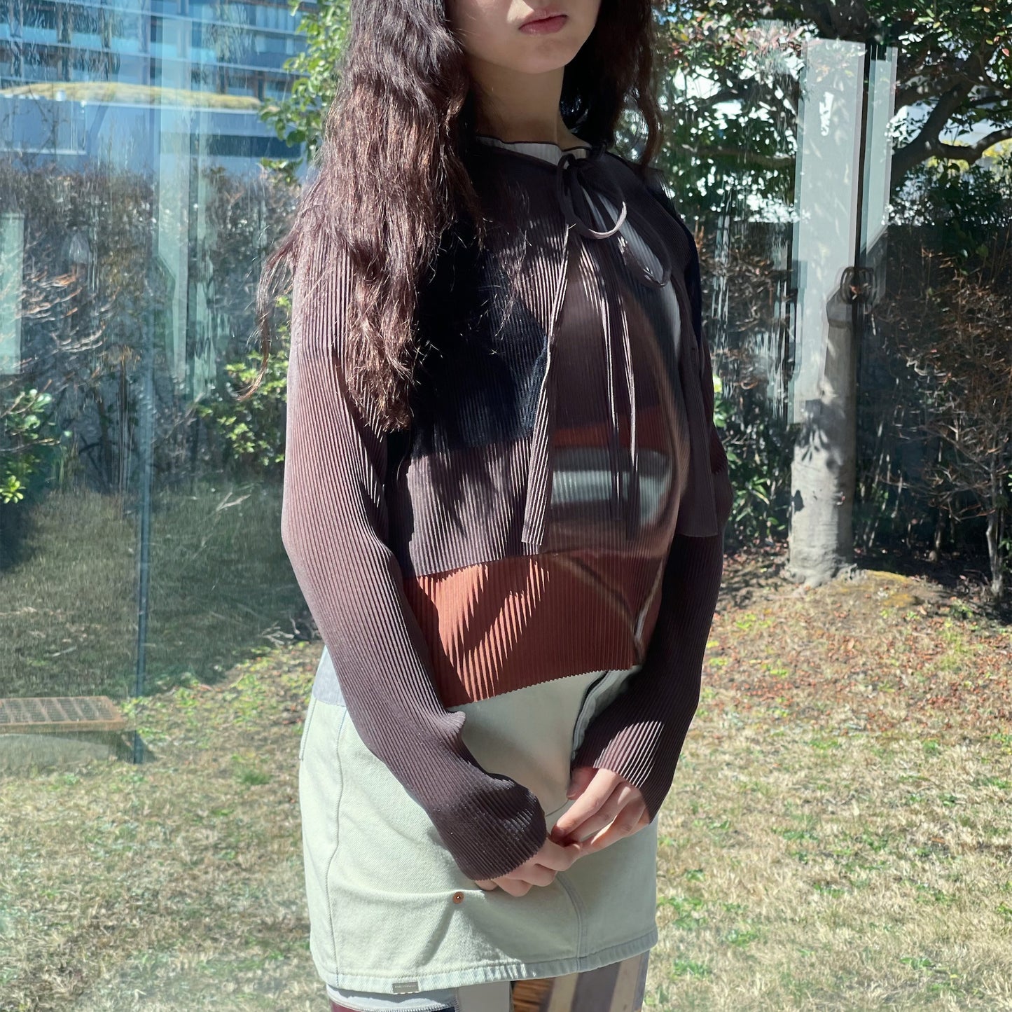 LOOSE ROLLED-UP SKIRT / BEIGE / ルーズロールアップスカート