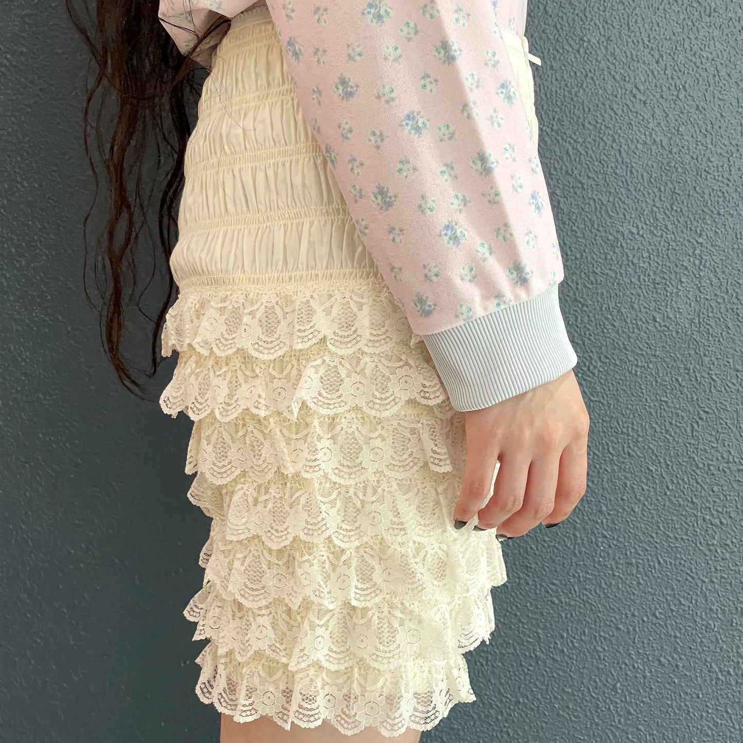 Nell biker shorts / Butter cream / フリルレースショーツ