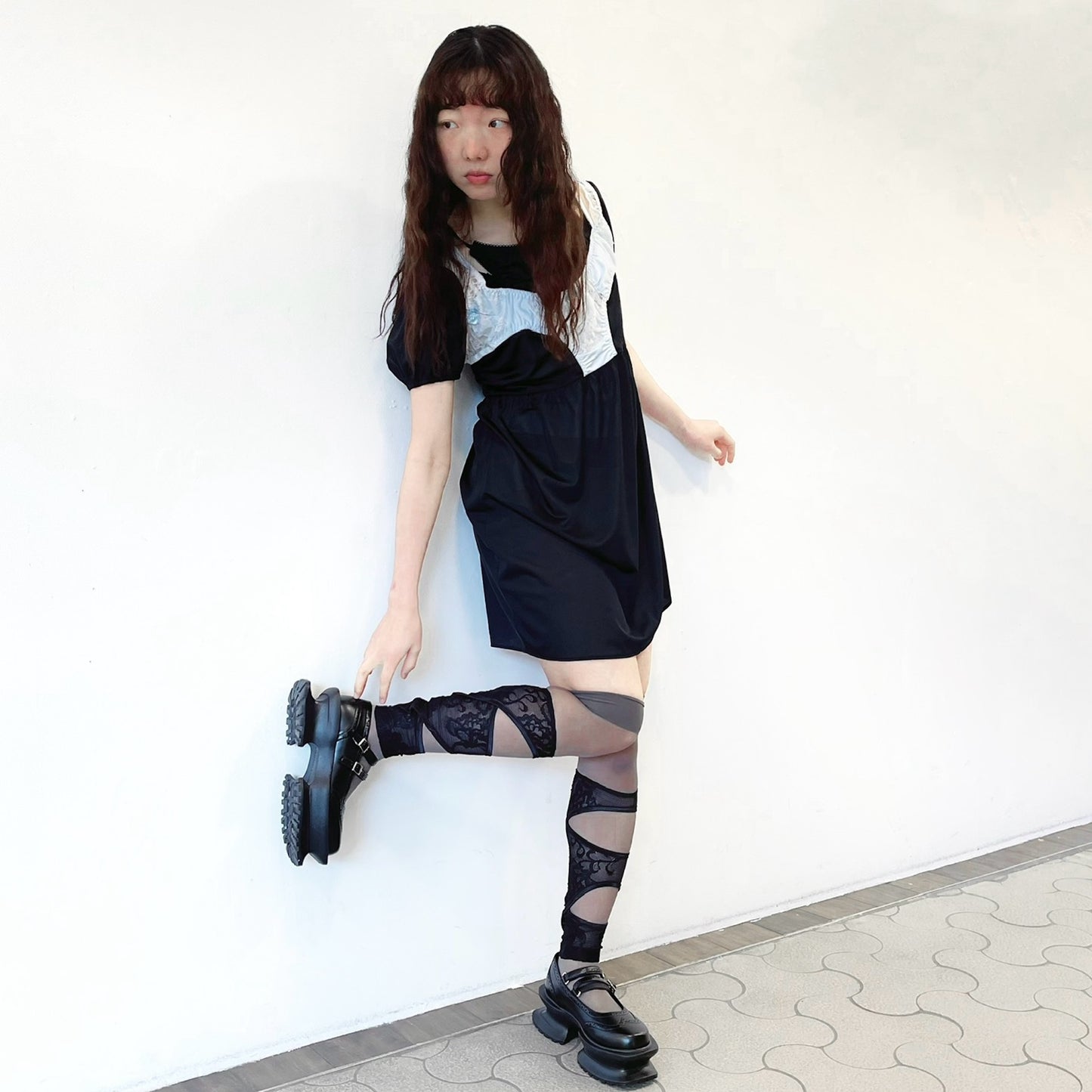 laced leg / black / レースレッグアクセサリー