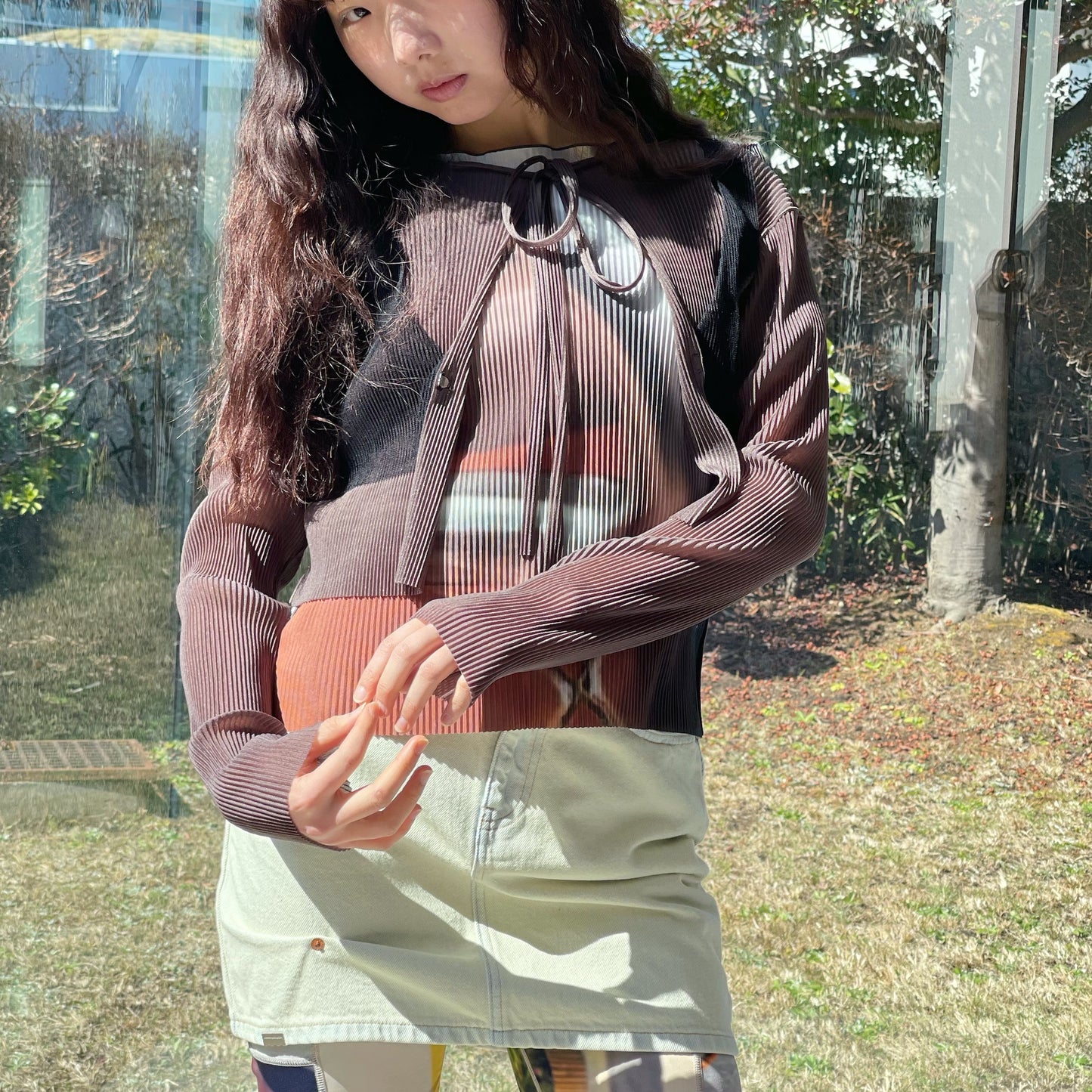 LOOSE ROLLED-UP SKIRT / BEIGE / ルーズロールアップスカート