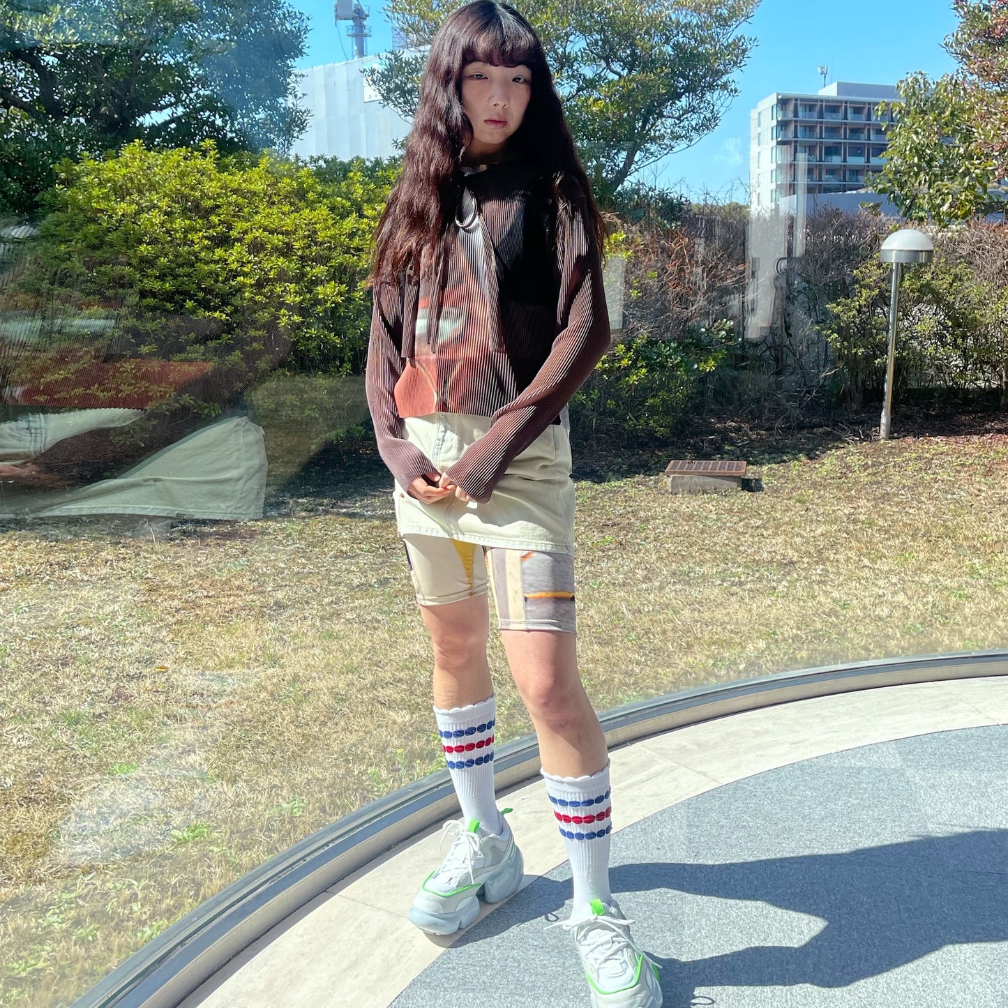 LOOSE ROLLED-UP SKIRT / BEIGE / ルーズロールアップスカート